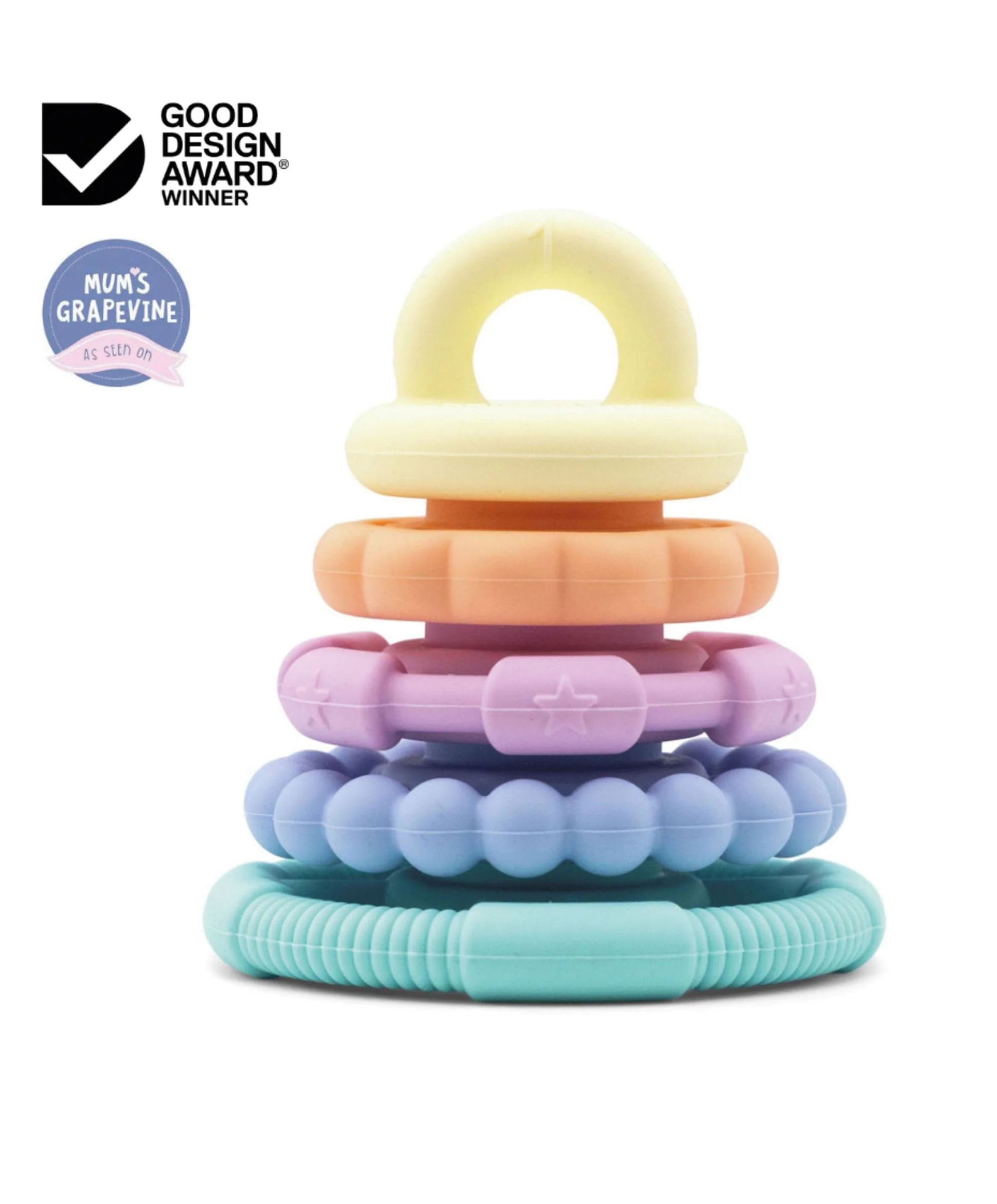 Jellystone Designs Rainbow Stackers & Teether – Pastel - Image 5