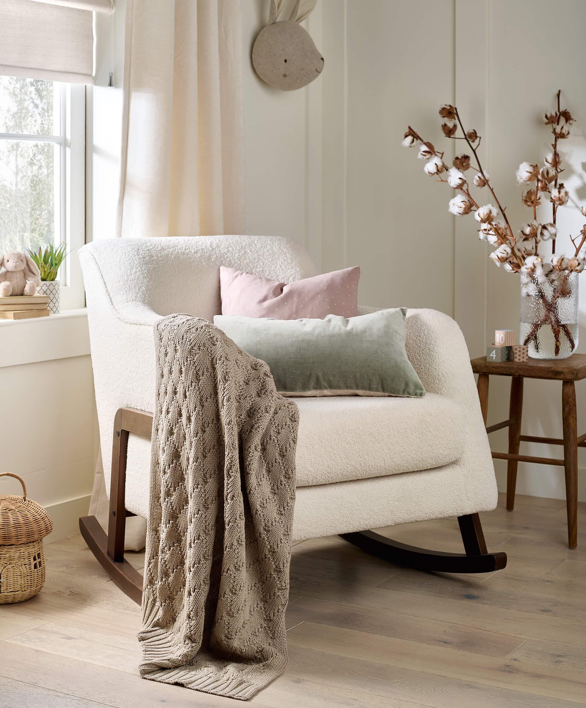 Cable Knit Blanket - Welcome to the World Seedling - Mocha - Image 4
