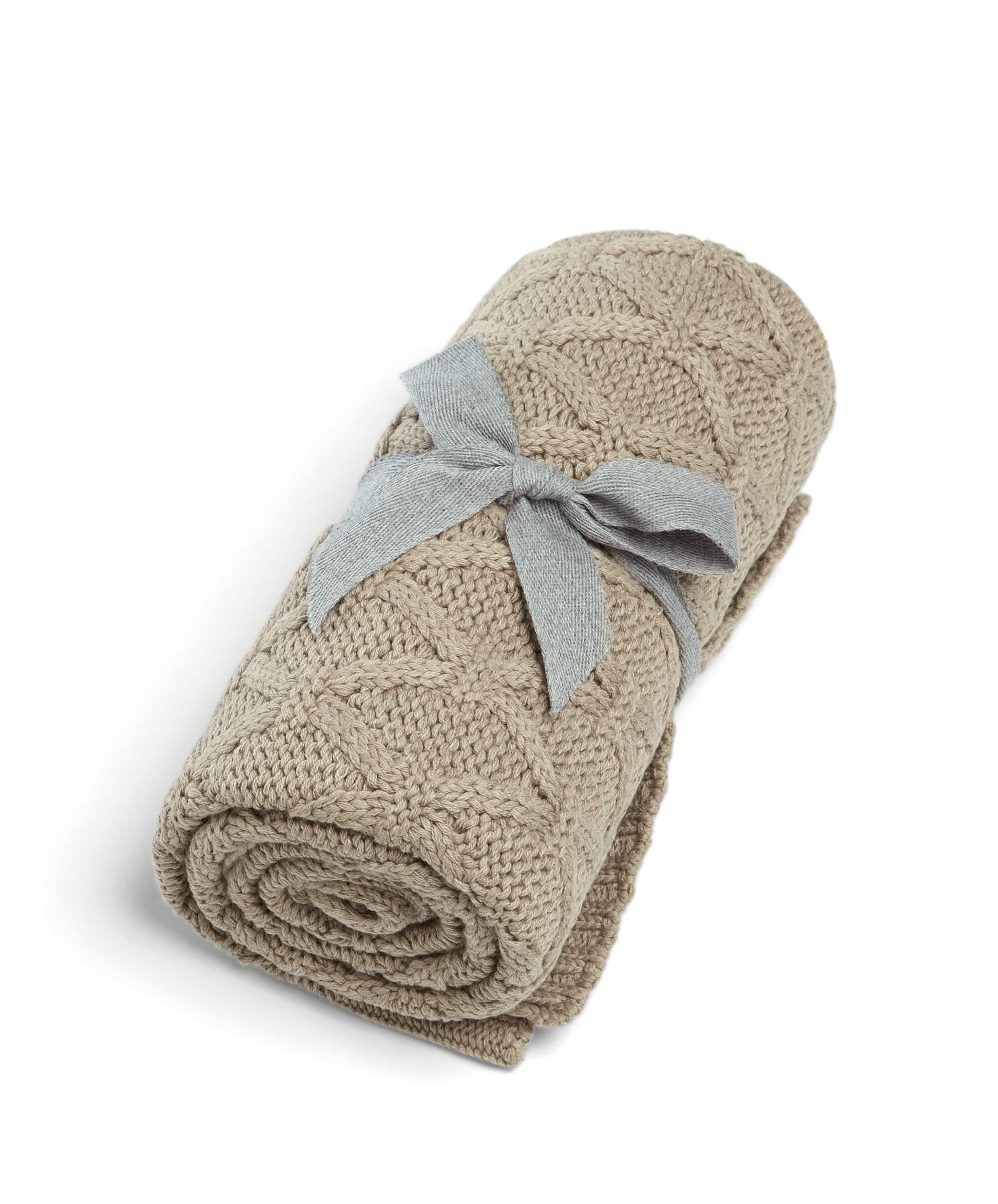 Cable Knit Blanket - Welcome to the World Seedling - Mocha - Image 8