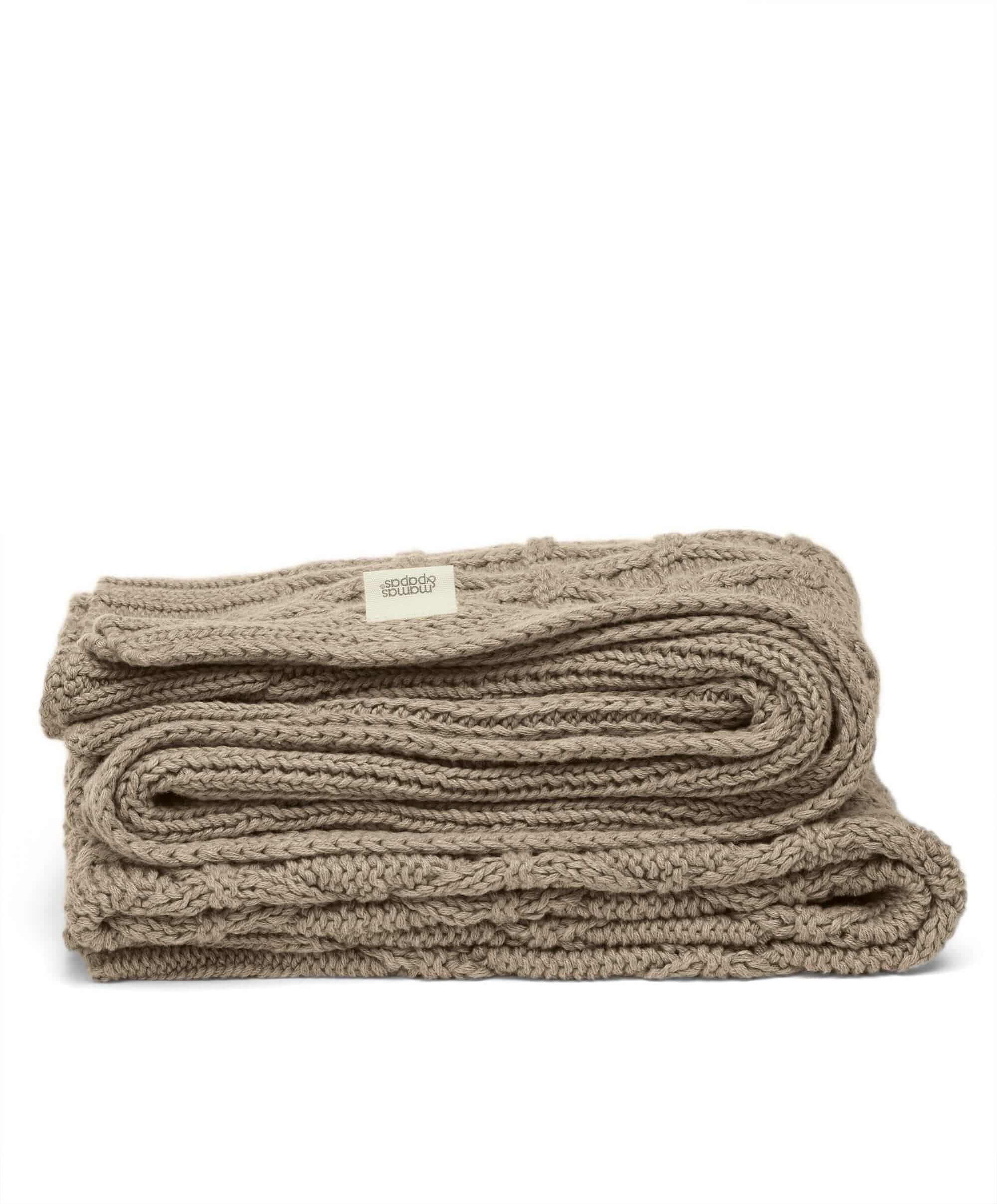 Cable Knit Blanket - Welcome to the World Seedling - Mocha - Image 9