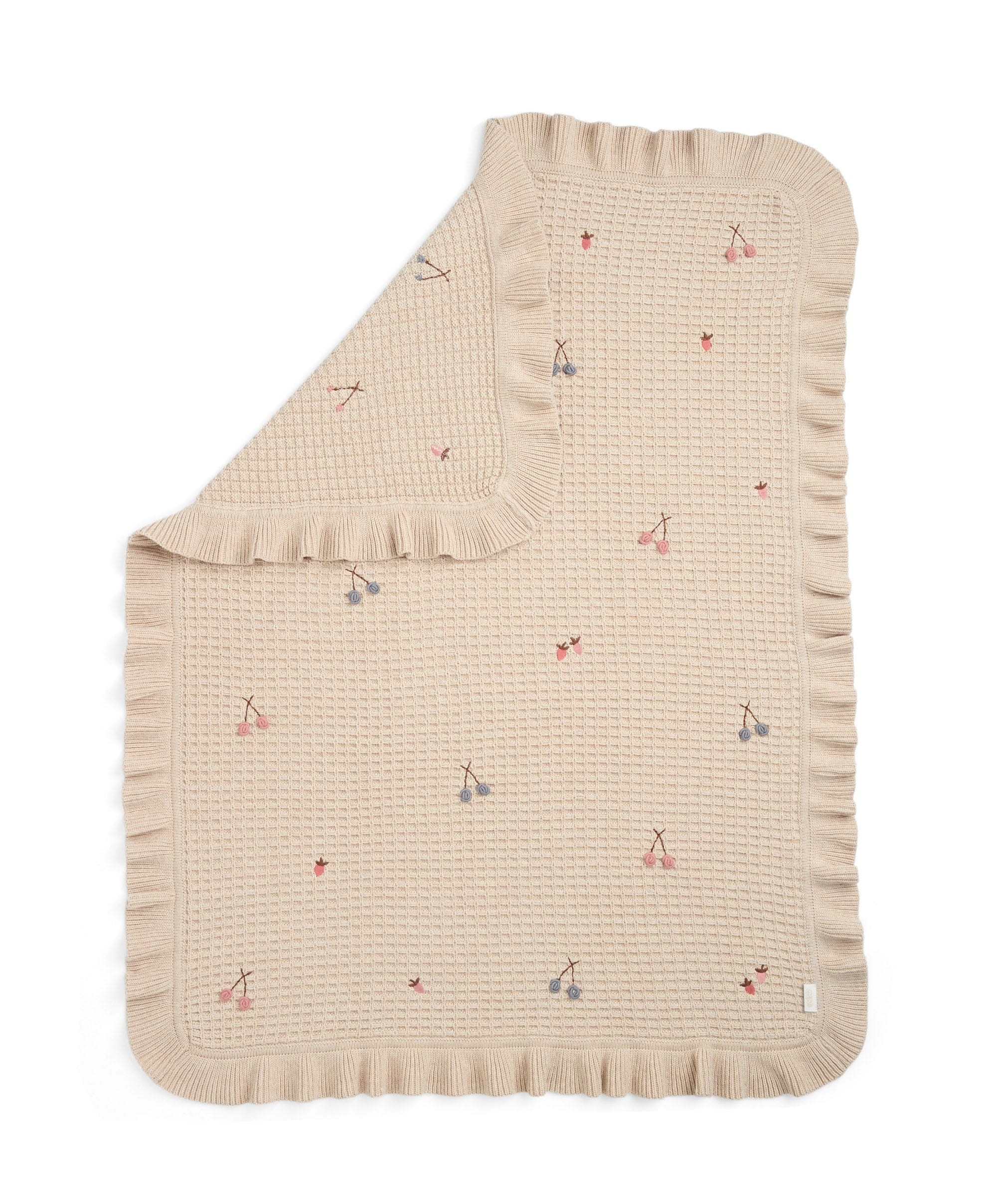 Knitted Blanket - Berry Frill - Image 3
