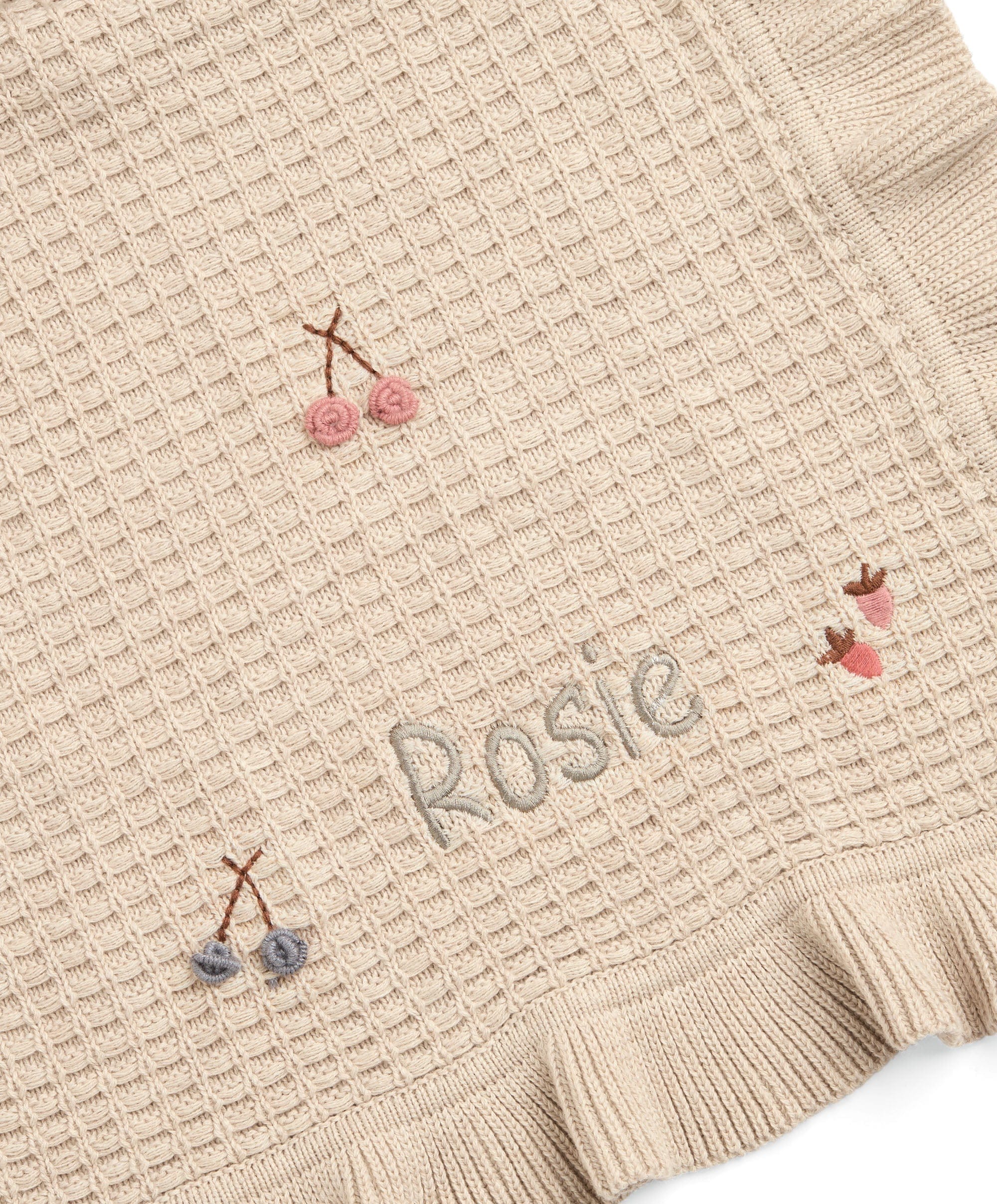 Knitted Blanket - Berry Frill - Image 5