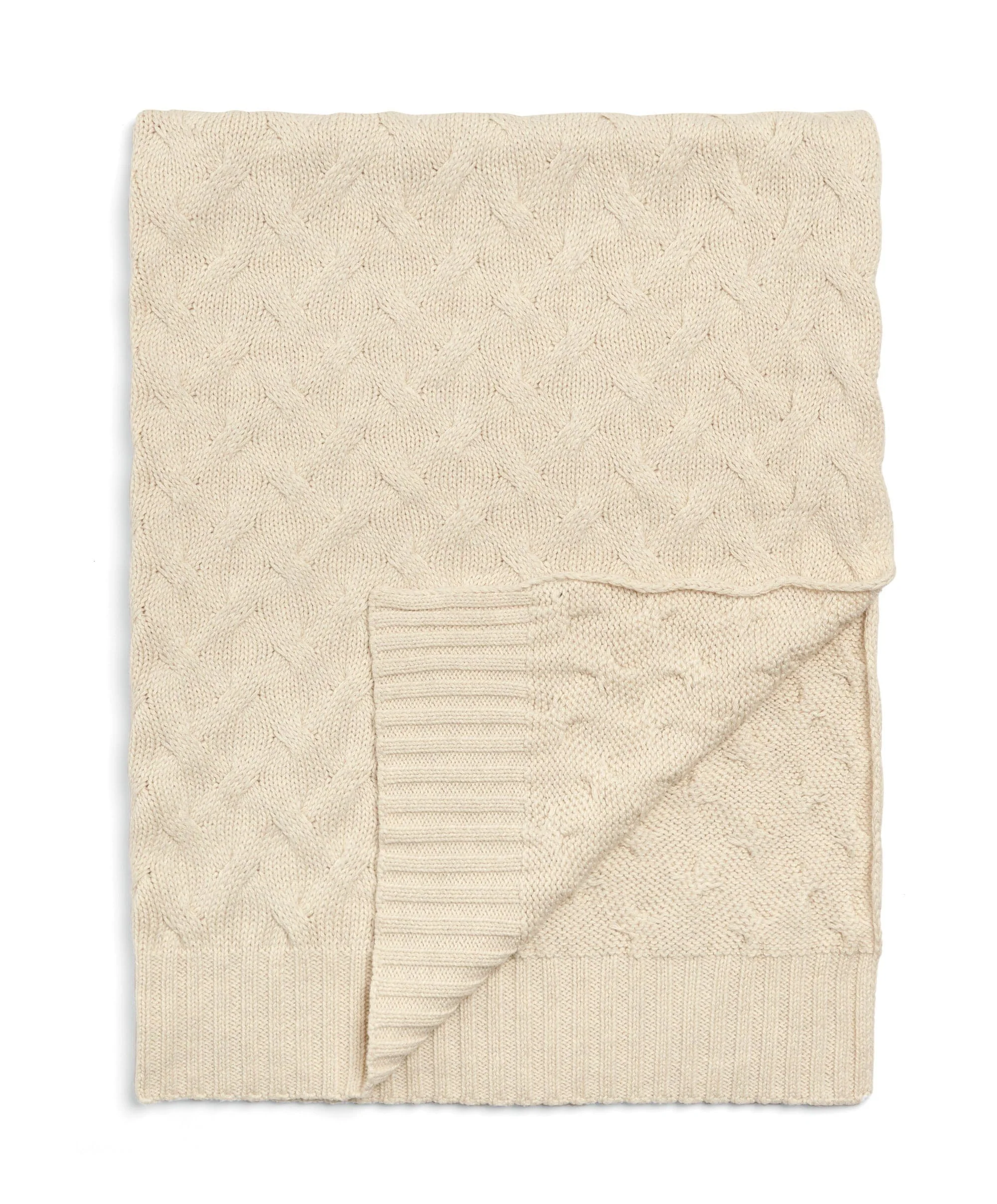 Cable Knit Blanket - Welcome to the World Duckling - Cream - Image 5