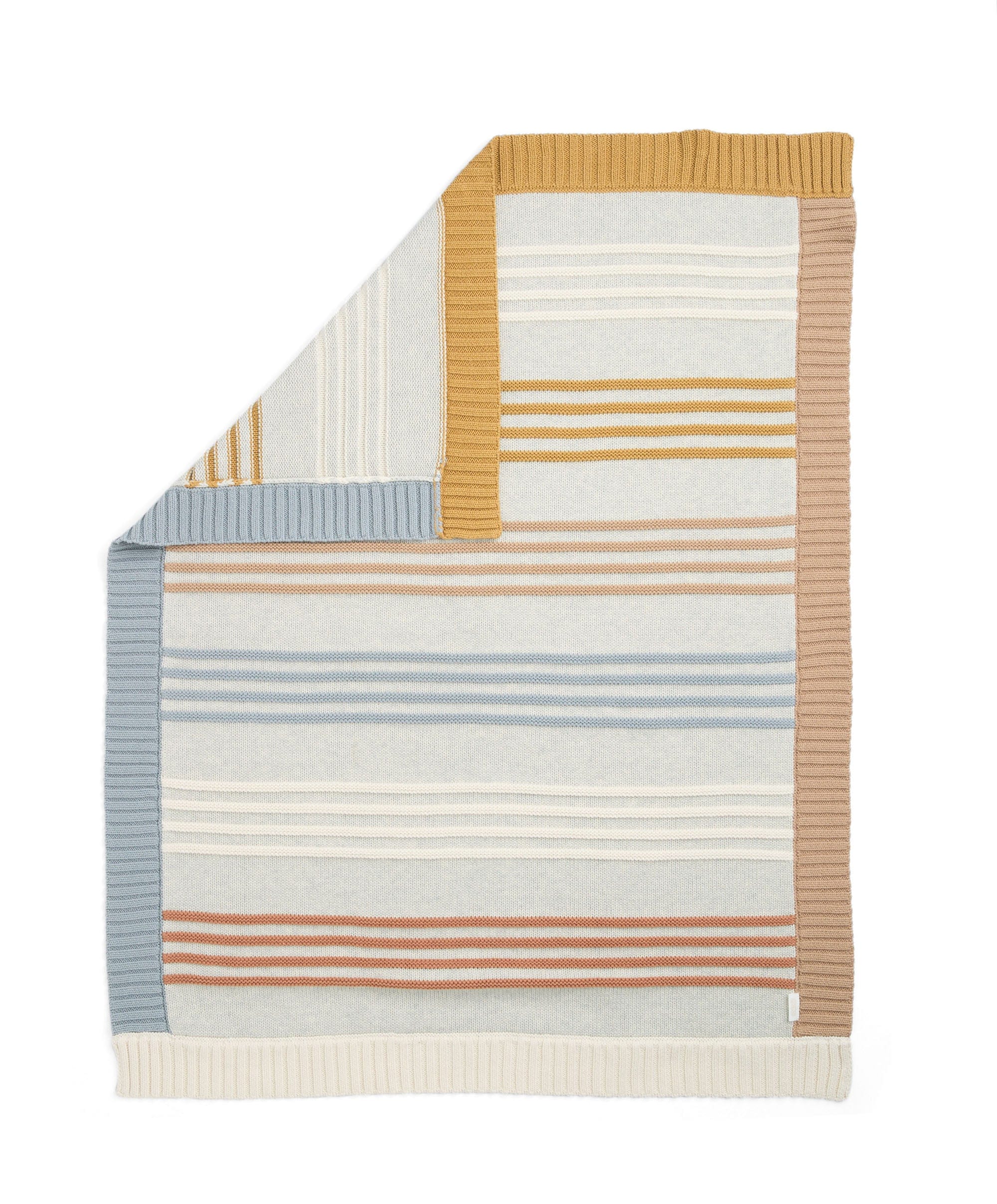 Knitted Blanket - Multi Colour Striped - Image 3