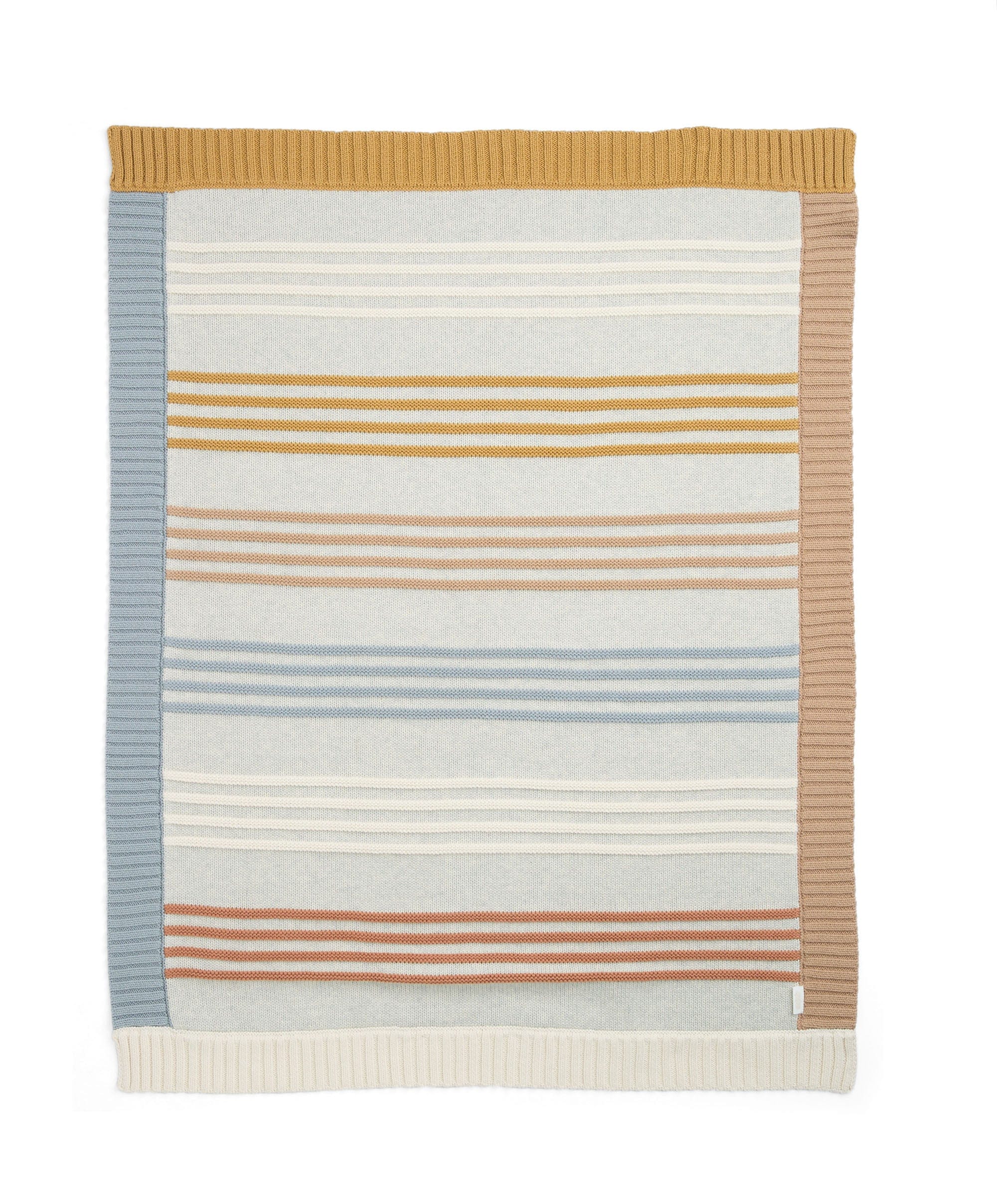 Knitted Blanket - Multi Colour Striped - Image 4