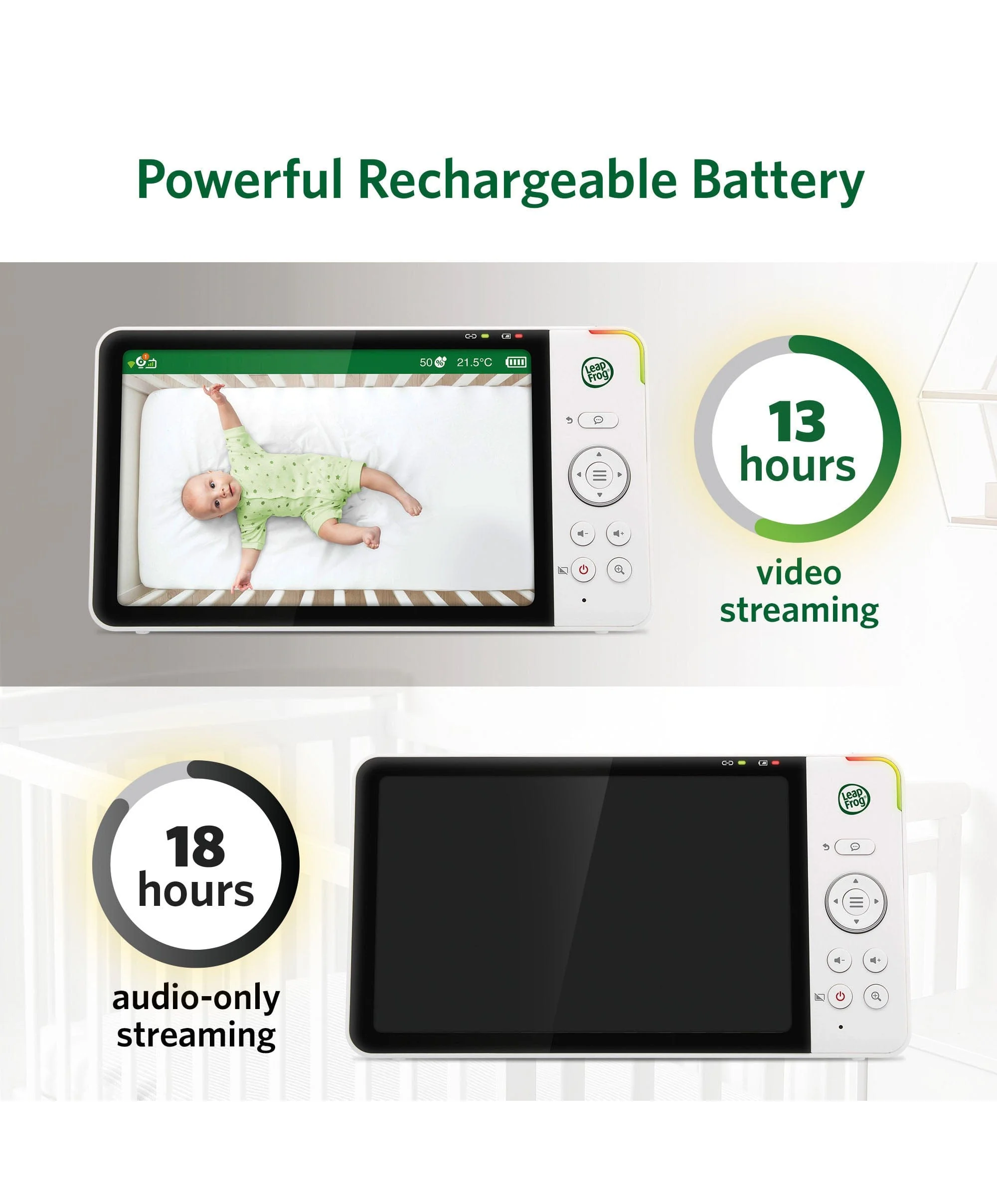 LeapFrog  LF5817HD 7 Inch Over-the-Cot Smart Baby Monitor - Image 8