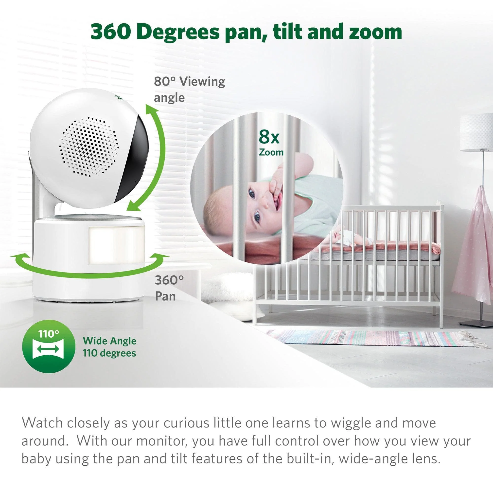 LeapFrog LF915HD 5 Inch Video Baby Monitor with Colour Night Vision - White - Image 18