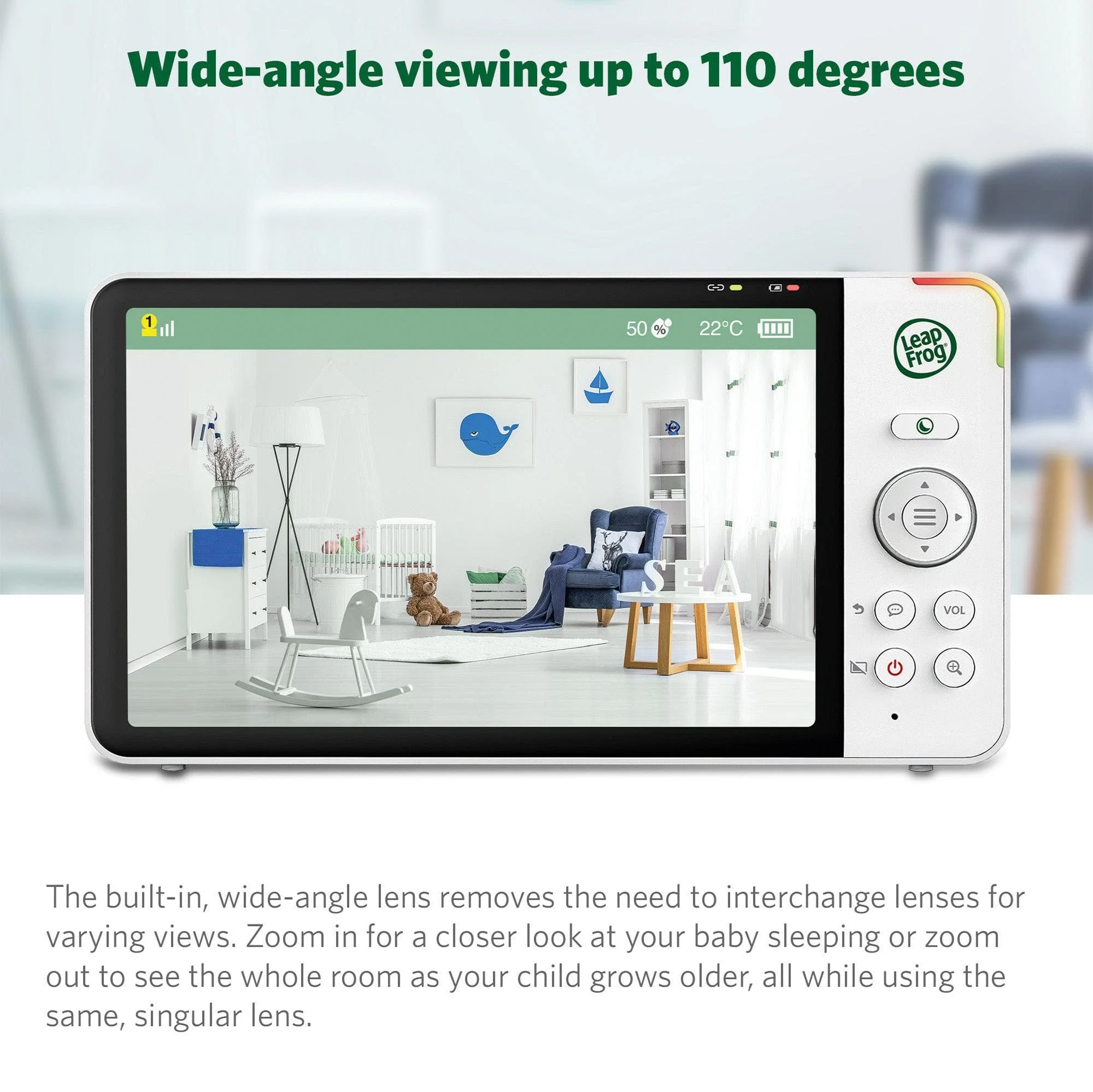 LeapFrog LF915HD 5 Inch Video Baby Monitor with Colour Night Vision - White - Image 19