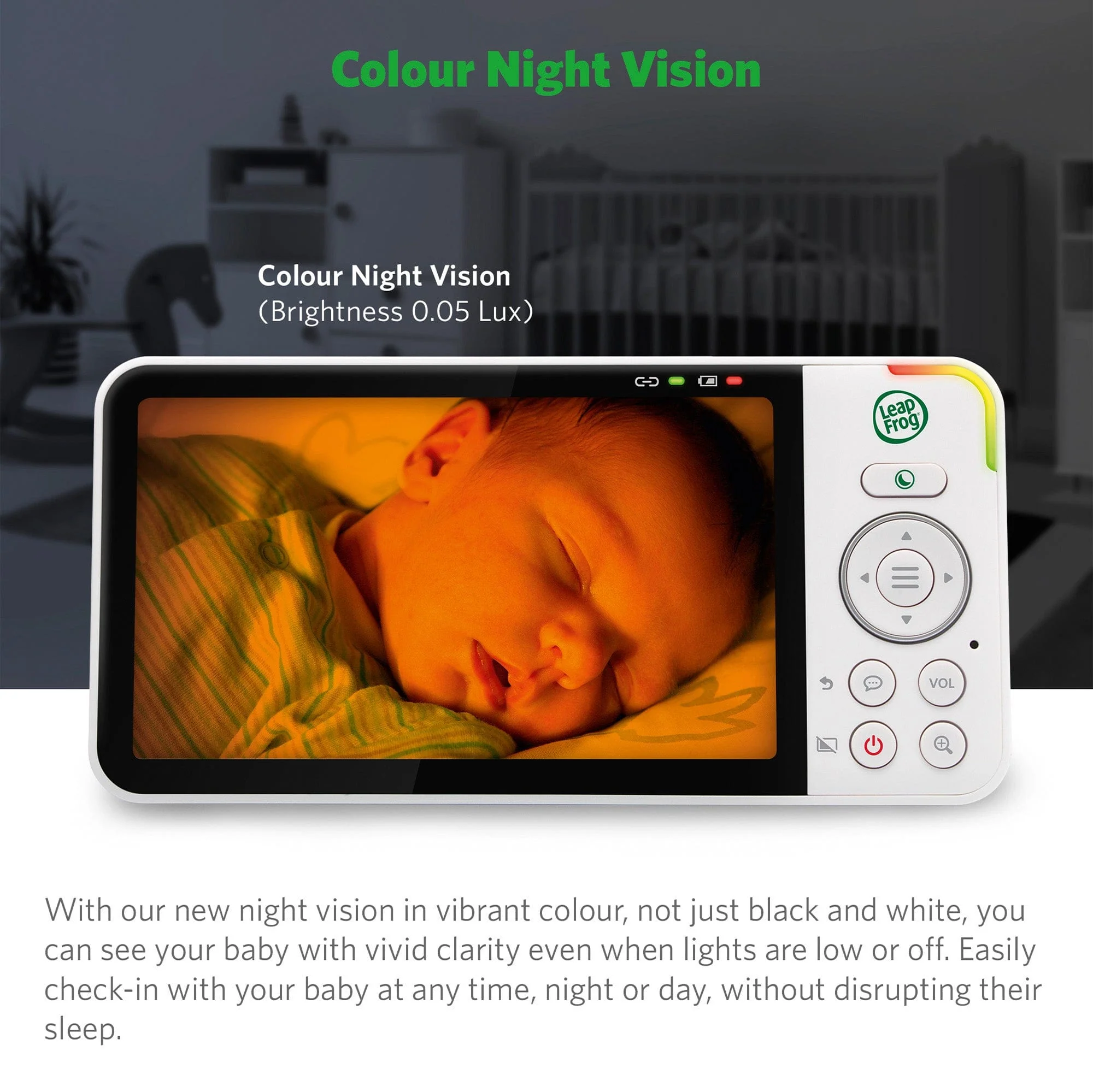 LeapFrog LF915HD 5 Inch Video Baby Monitor with Colour Night Vision - White - Image 25