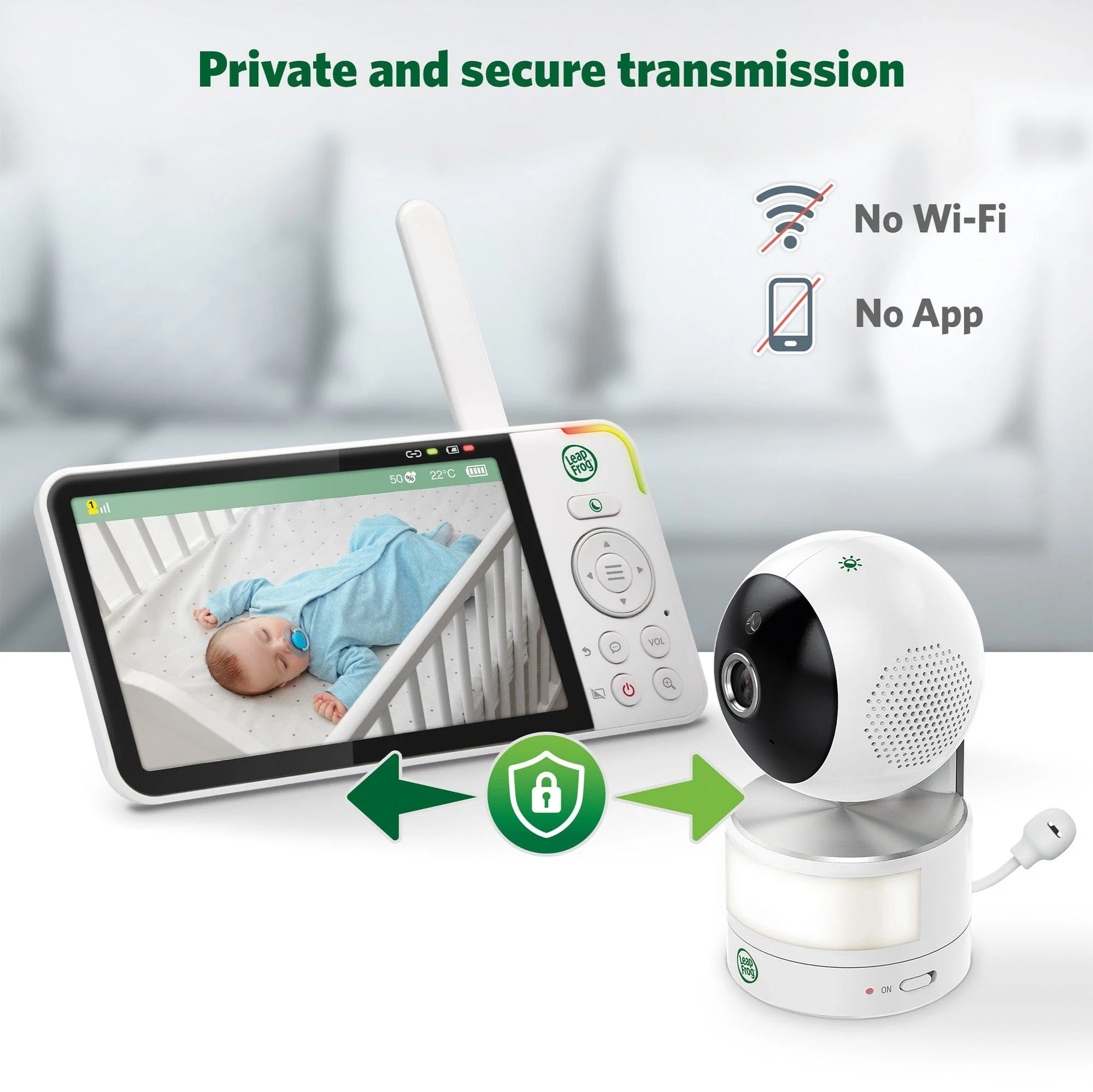 LeapFrog LF915HD 5 Inch Video Baby Monitor with Colour Night Vision - White - Image 29