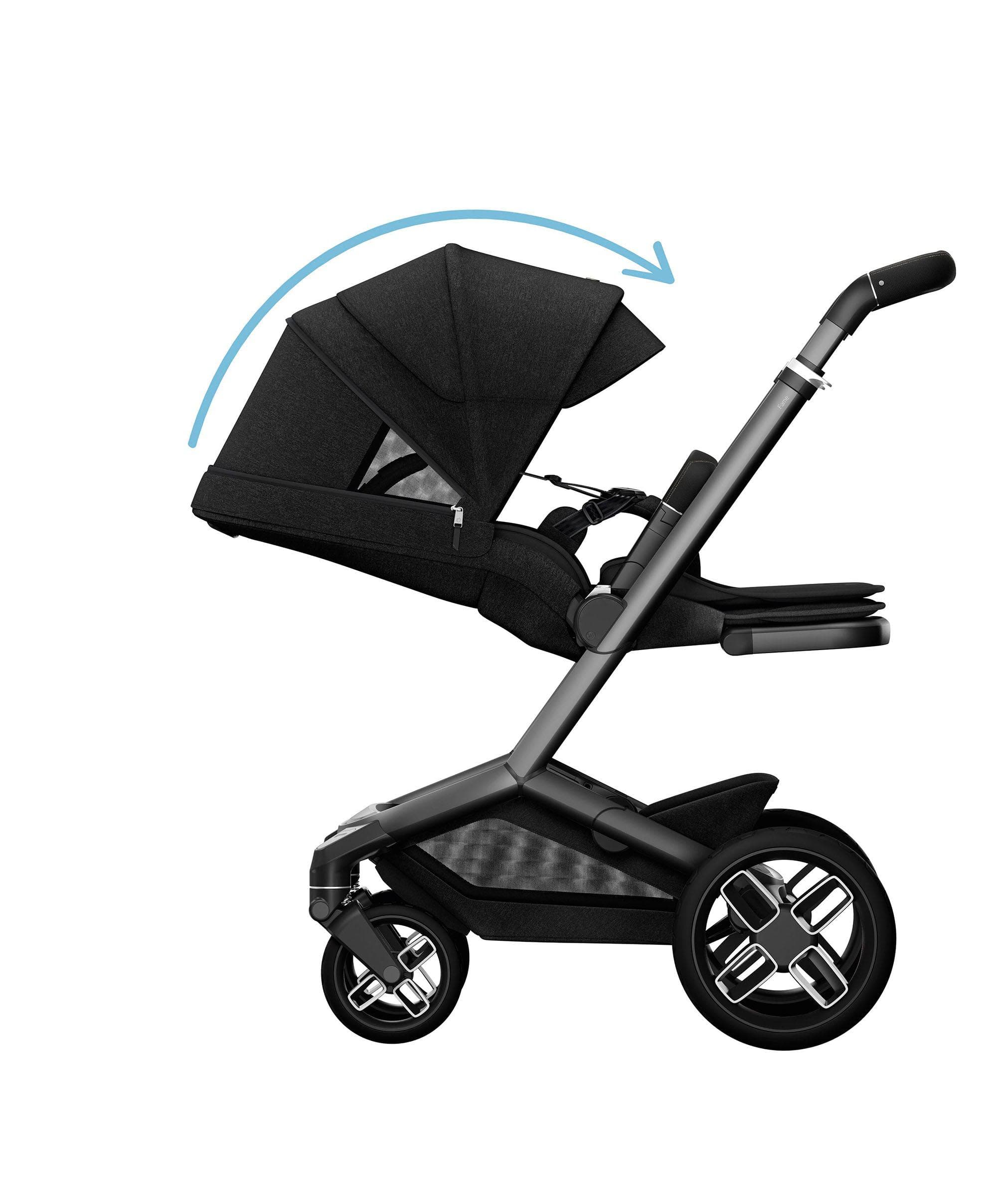Maxi-Cosi Fame Pushchair & Carrycot - Black with Black Wheels - Image 7
