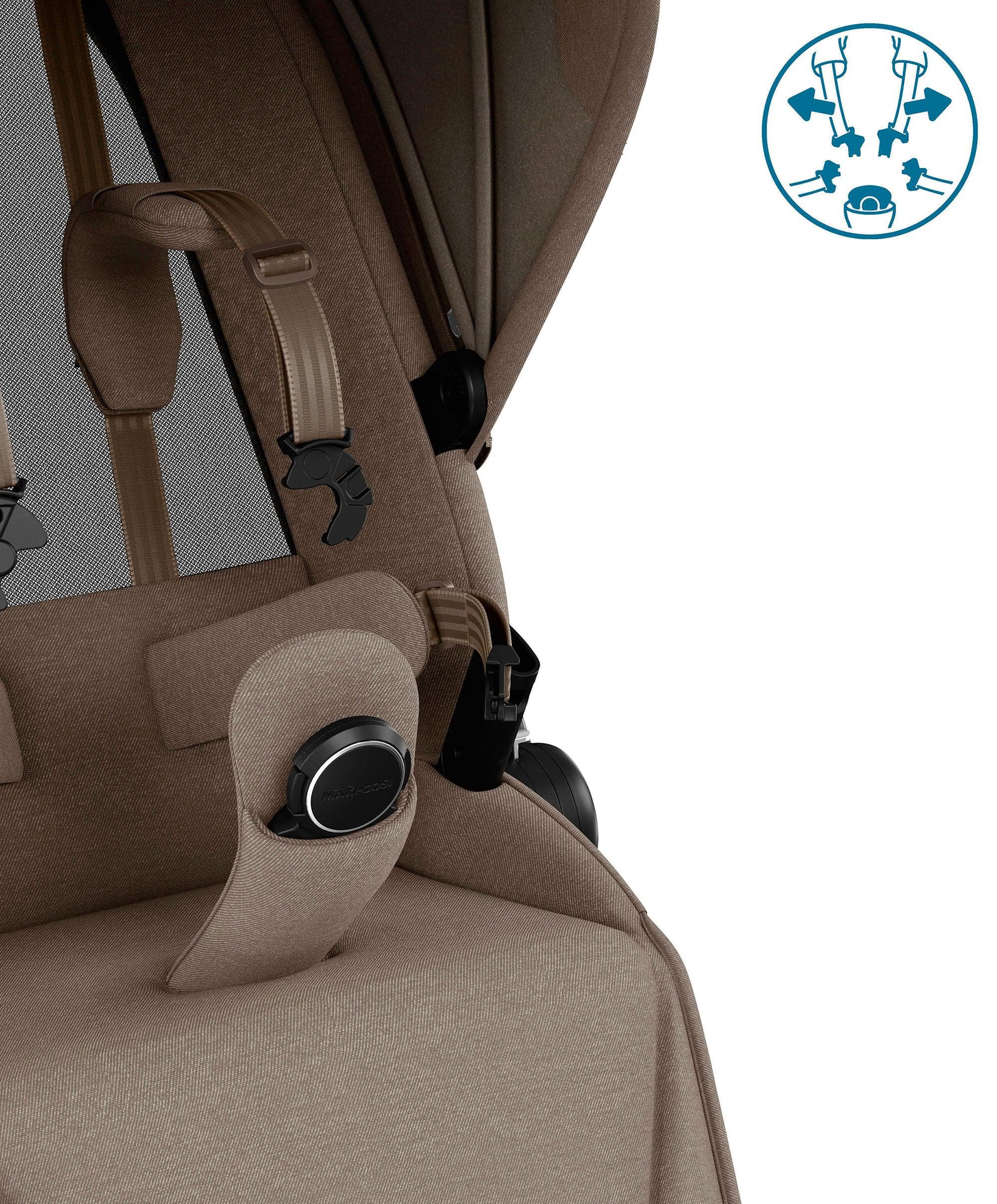 Maxi-Cosi Fame Pushchair & Carrycot - Truffle with Brown Wheels - Image 11