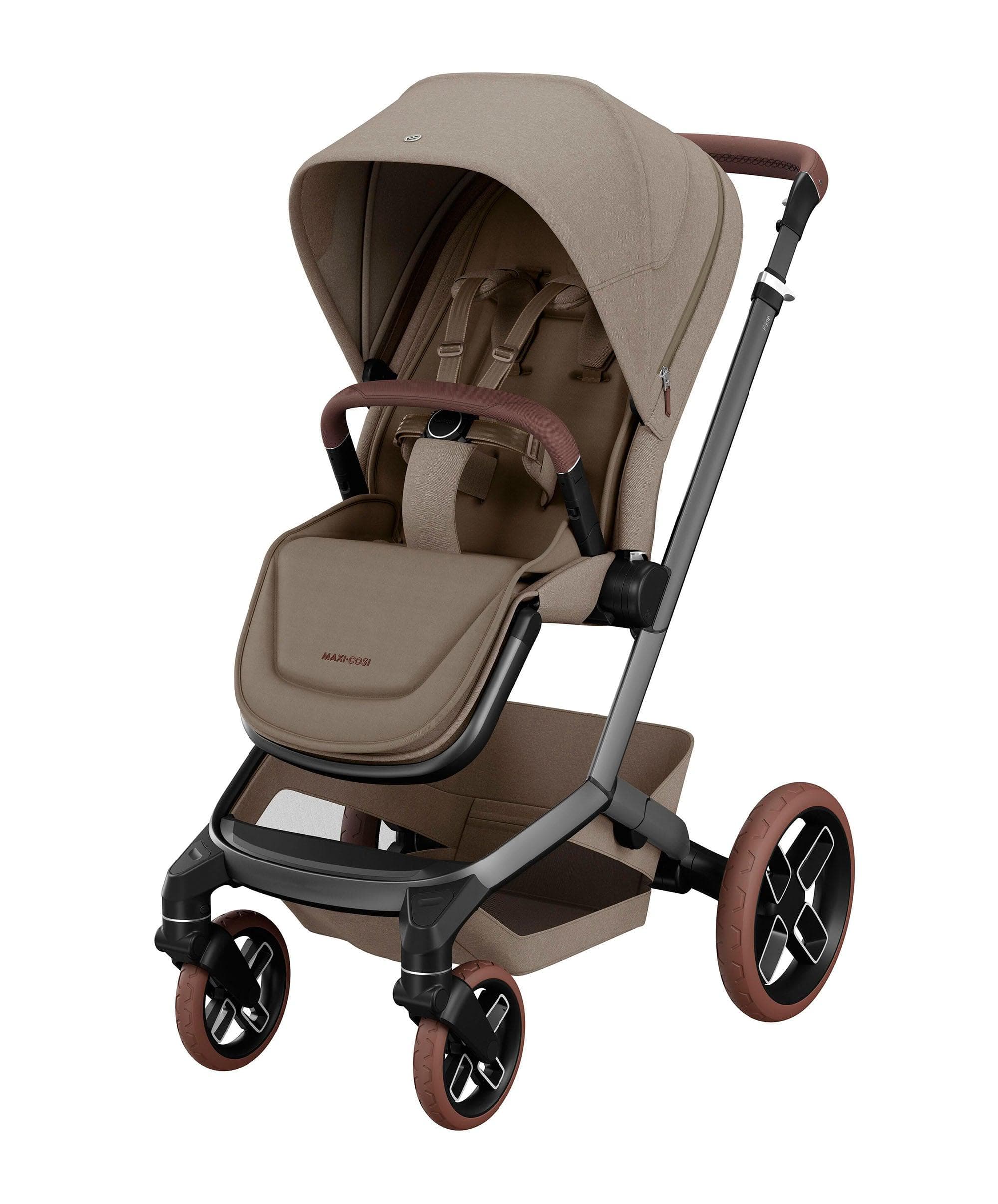 Maxi-Cosi Fame Pushchair & Carrycot - Truffle with Brown Wheels - Image 2