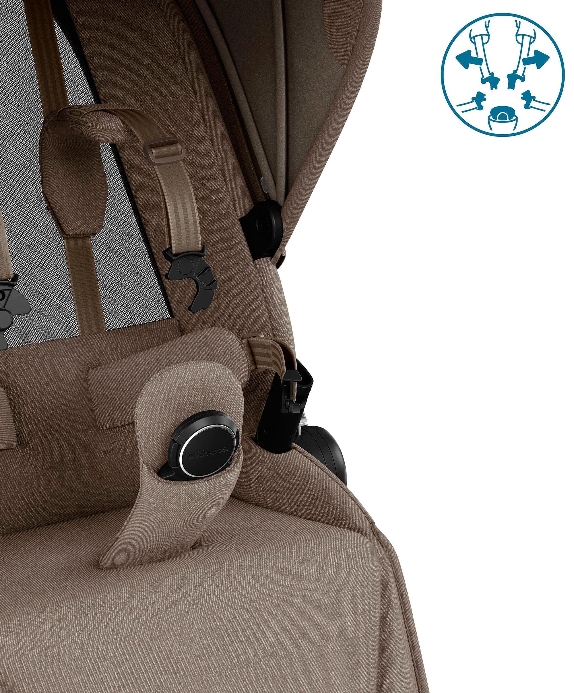 Maxi-Cosi Fame Pushchair & Carrycot - Truffle with Black Wheels - Image 13