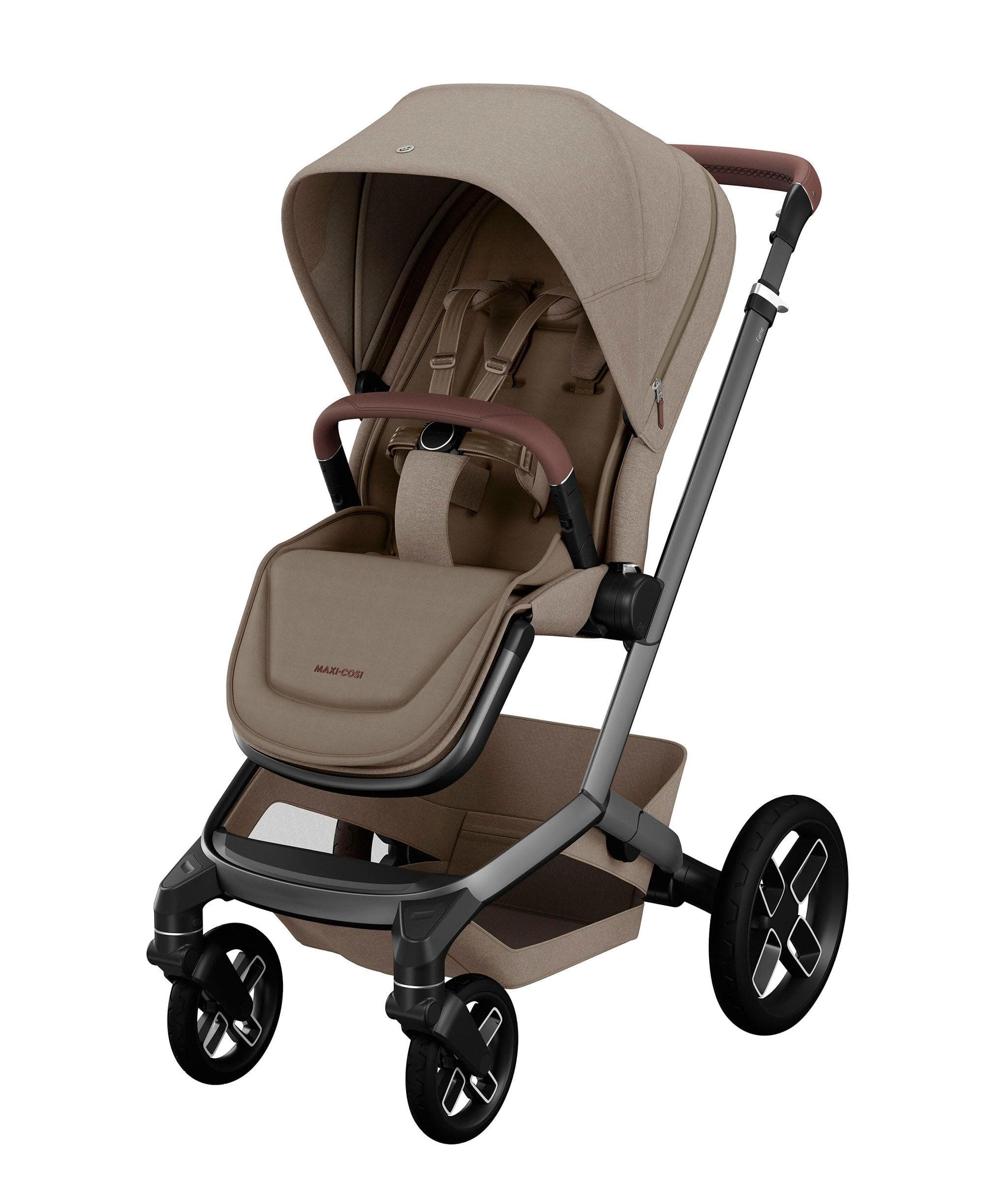 Maxi-Cosi Fame Pushchair & Carrycot - Truffle with Black Wheels - Image 2