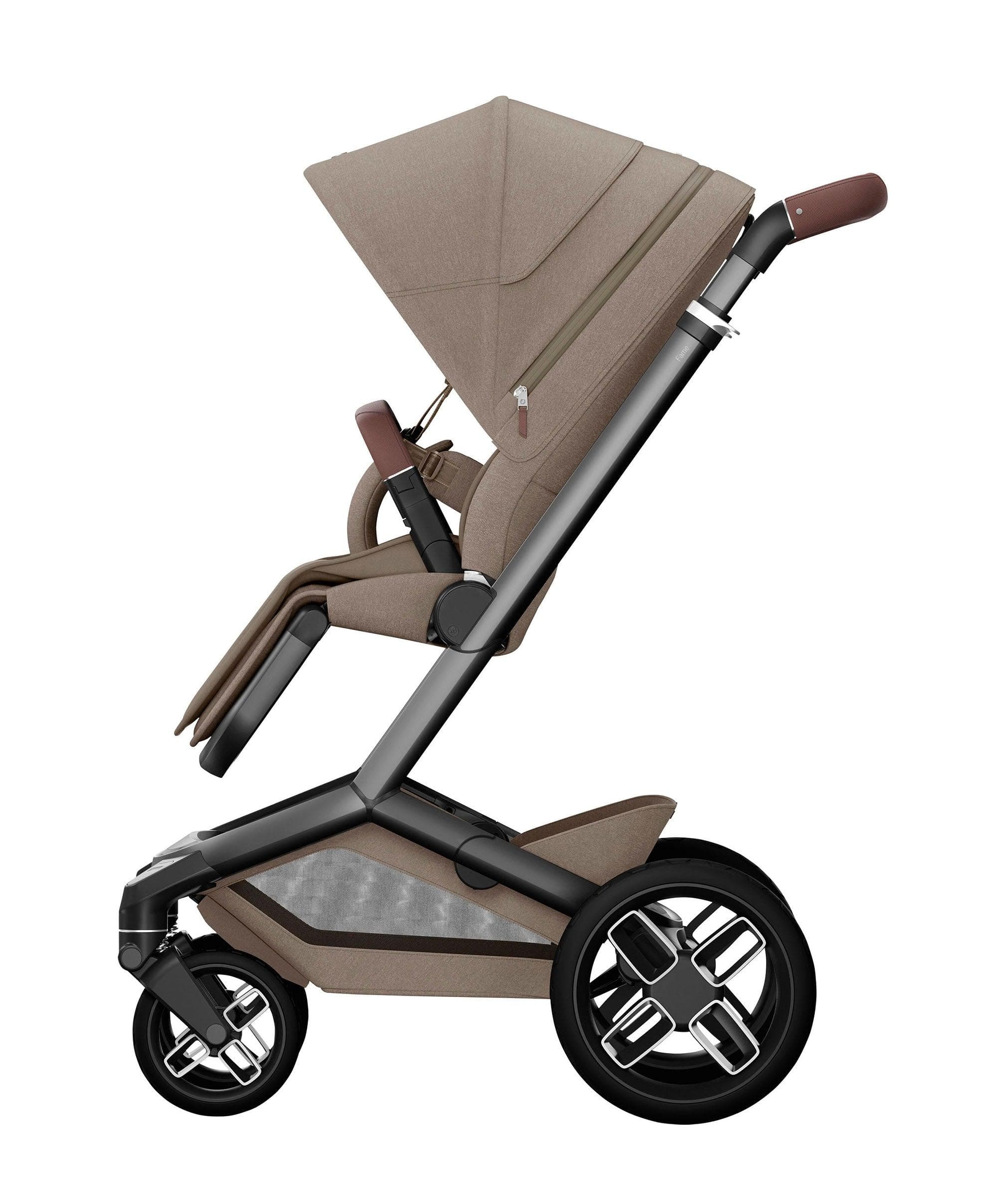 Maxi-Cosi Fame Pushchair & Carrycot - Truffle with Black Wheels - Image 3