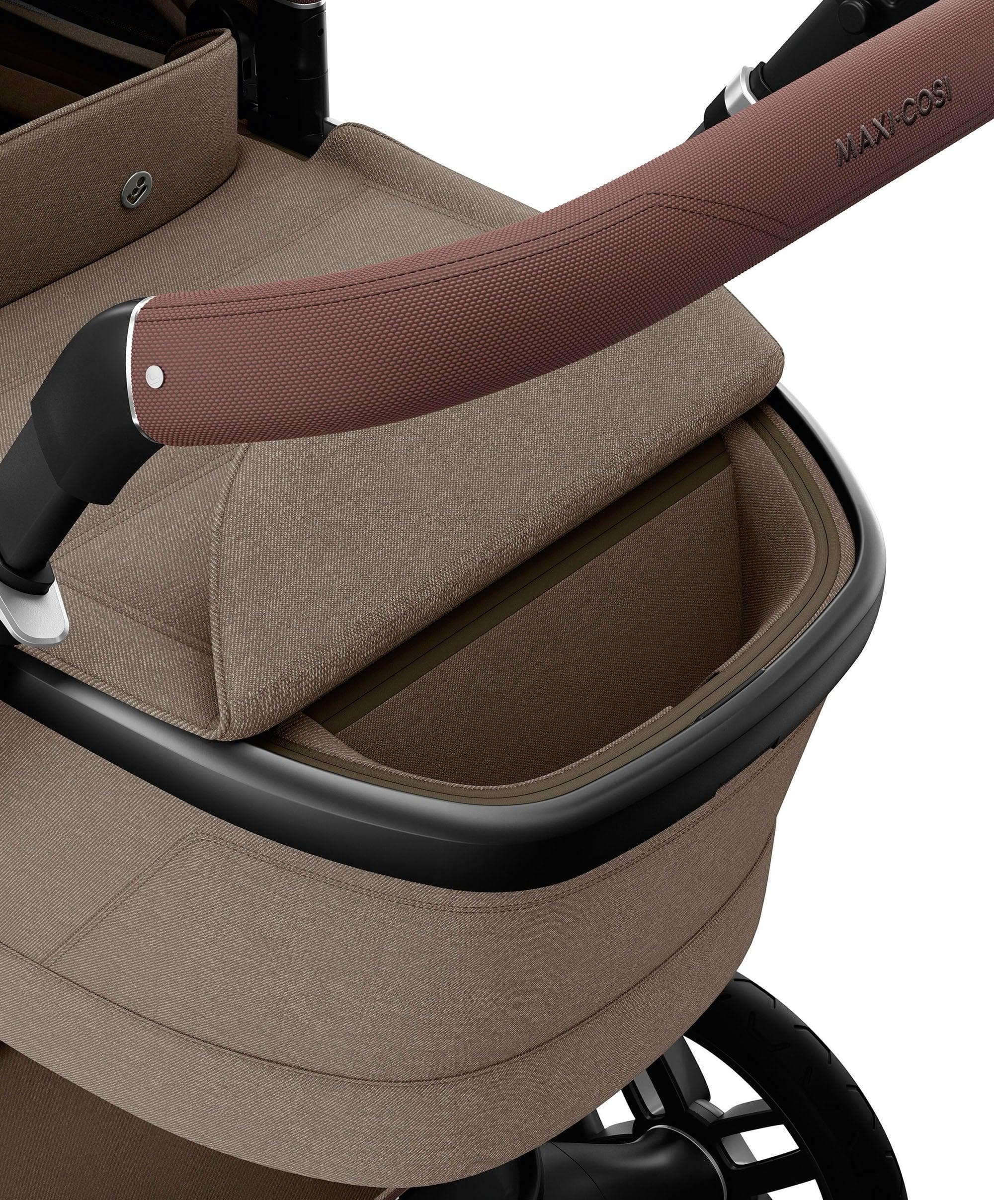 Maxi-Cosi Fame Pushchair & Carrycot - Truffle with Black Wheels - Image 9