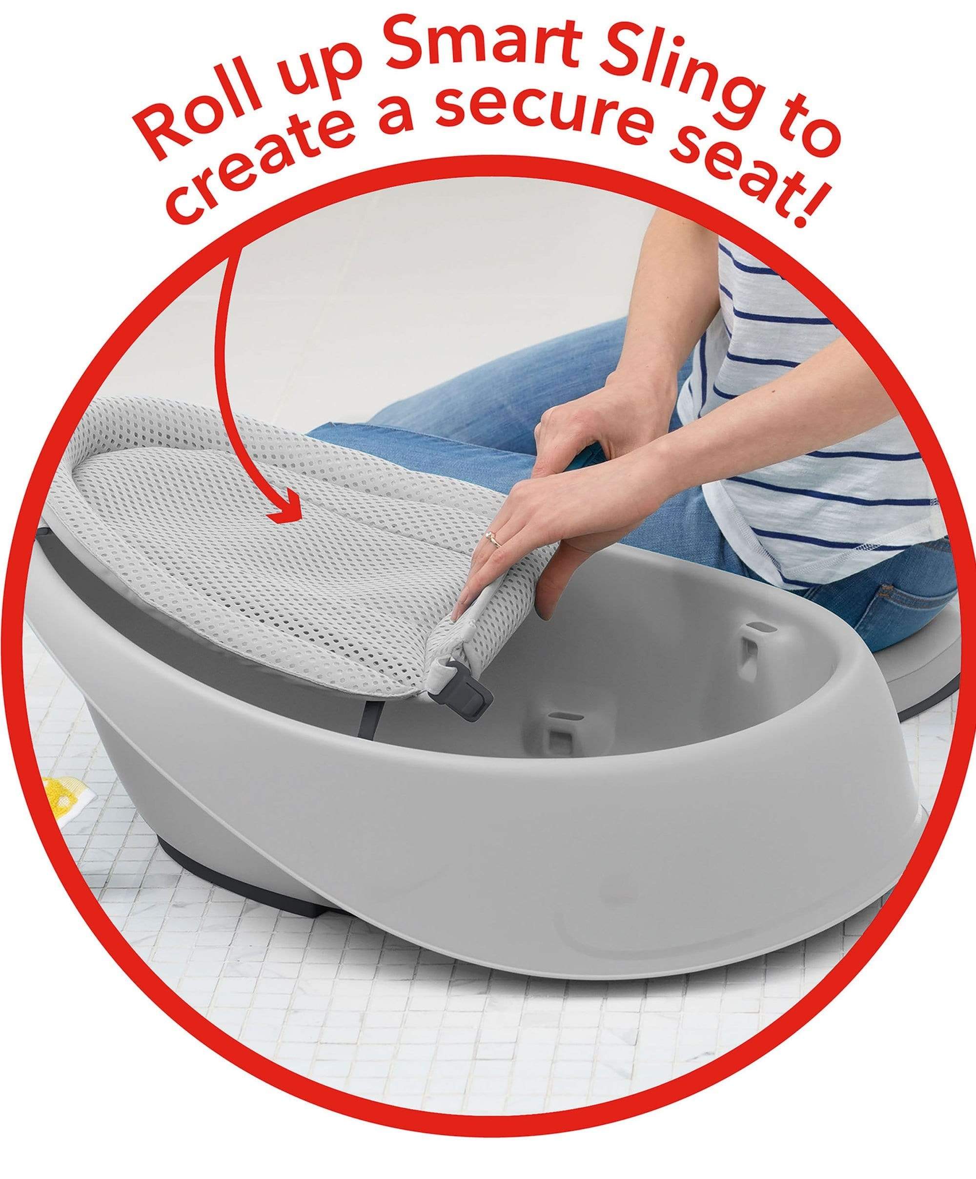 Moby 3 Stage Baby Bath - Grey - Image 10