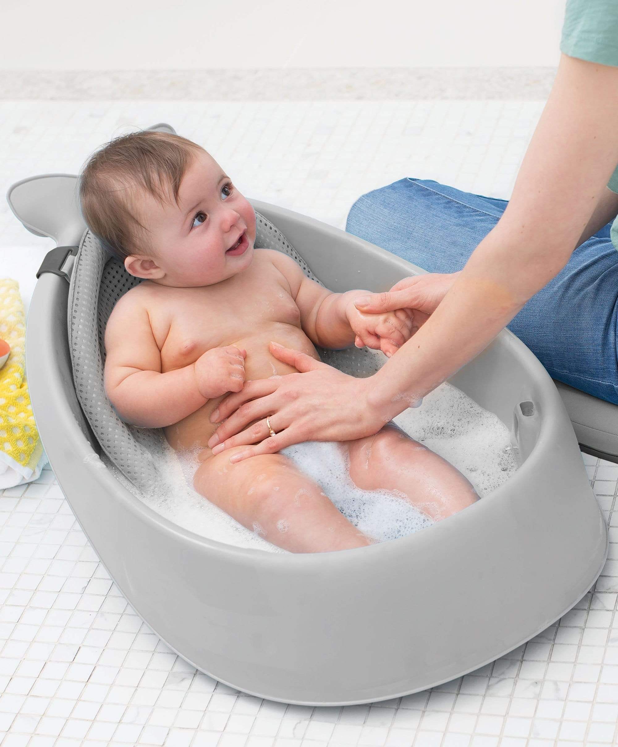Moby 3 Stage Baby Bath - Grey - Image 4