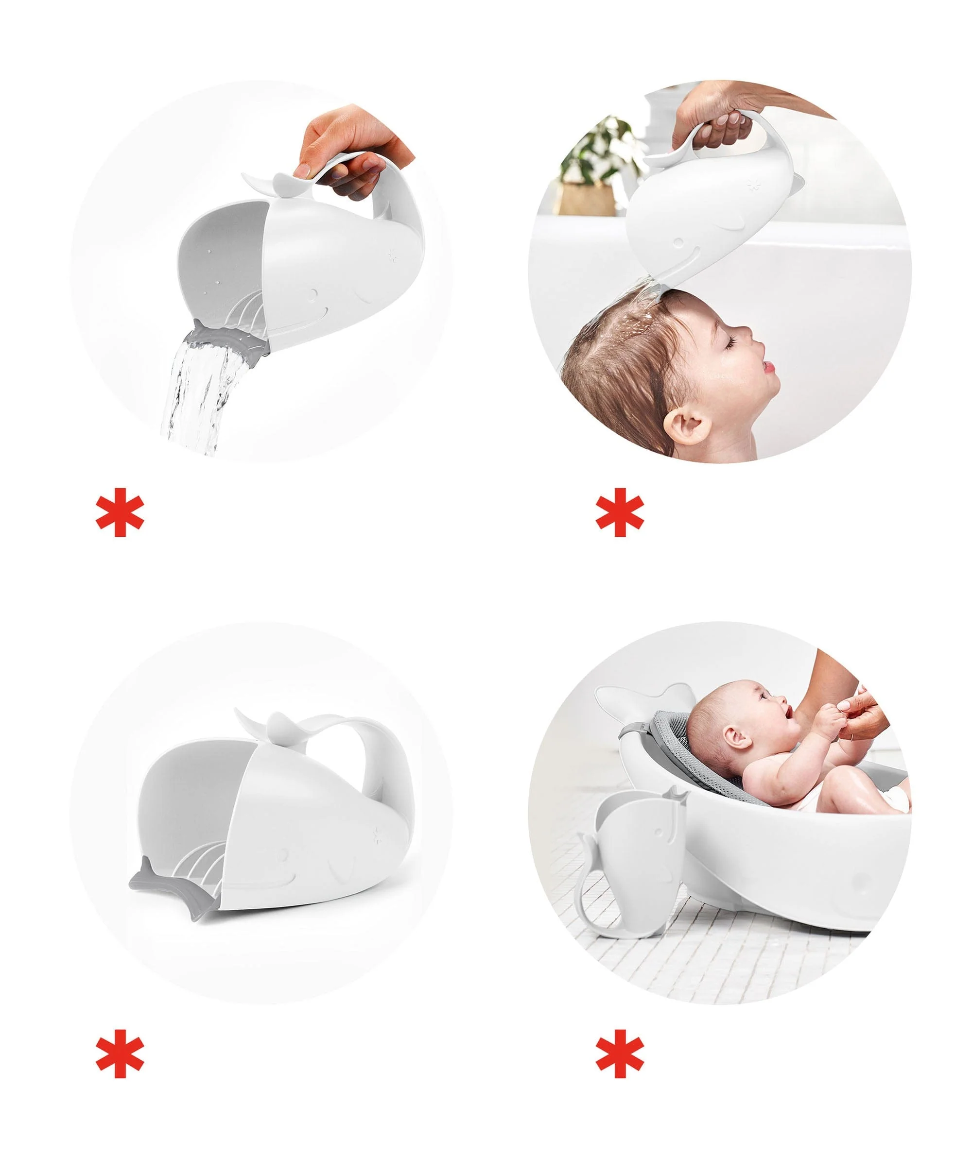 SkipHop Moby Bath Rinser - White - Image 5