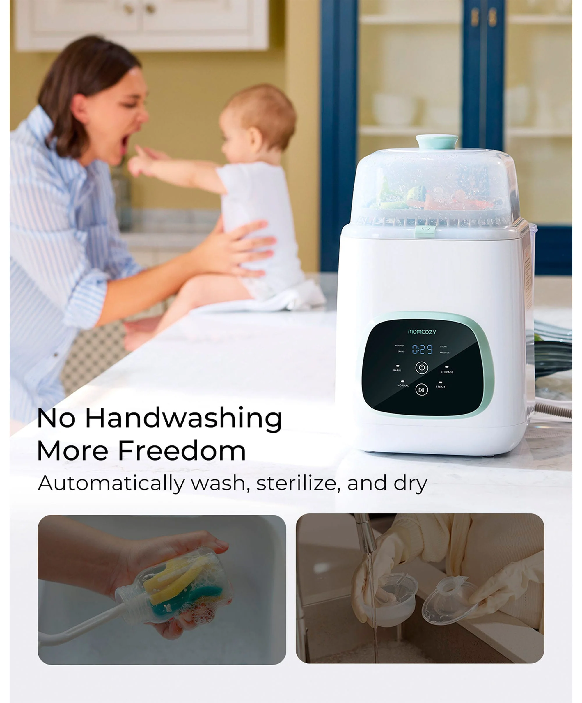 Momcozy KleanPal Pro Baby Bottle Washer - Sterilizer - Image 7