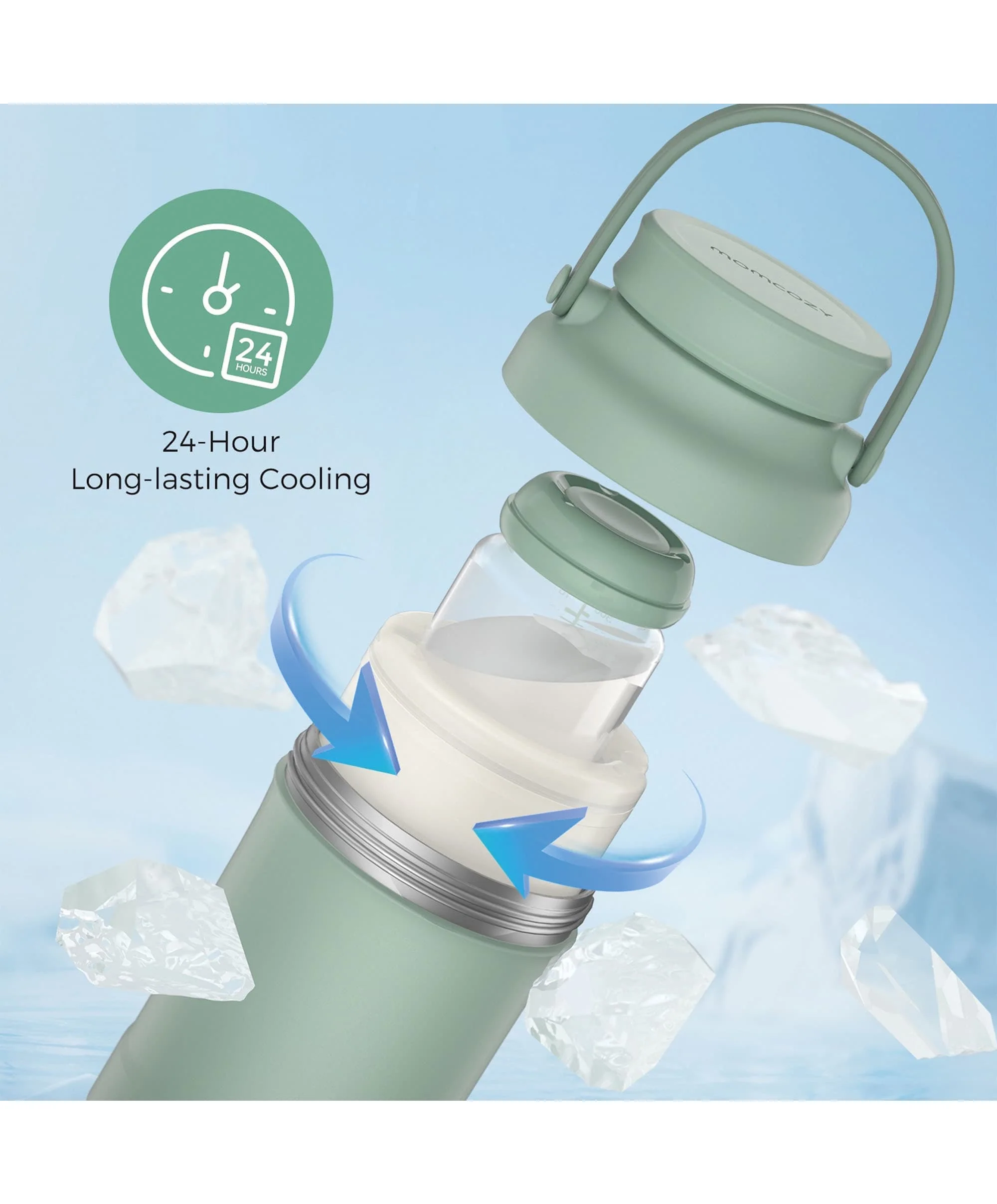 Momcozy Portable Breast Milk Cooler - Green - Image 2
