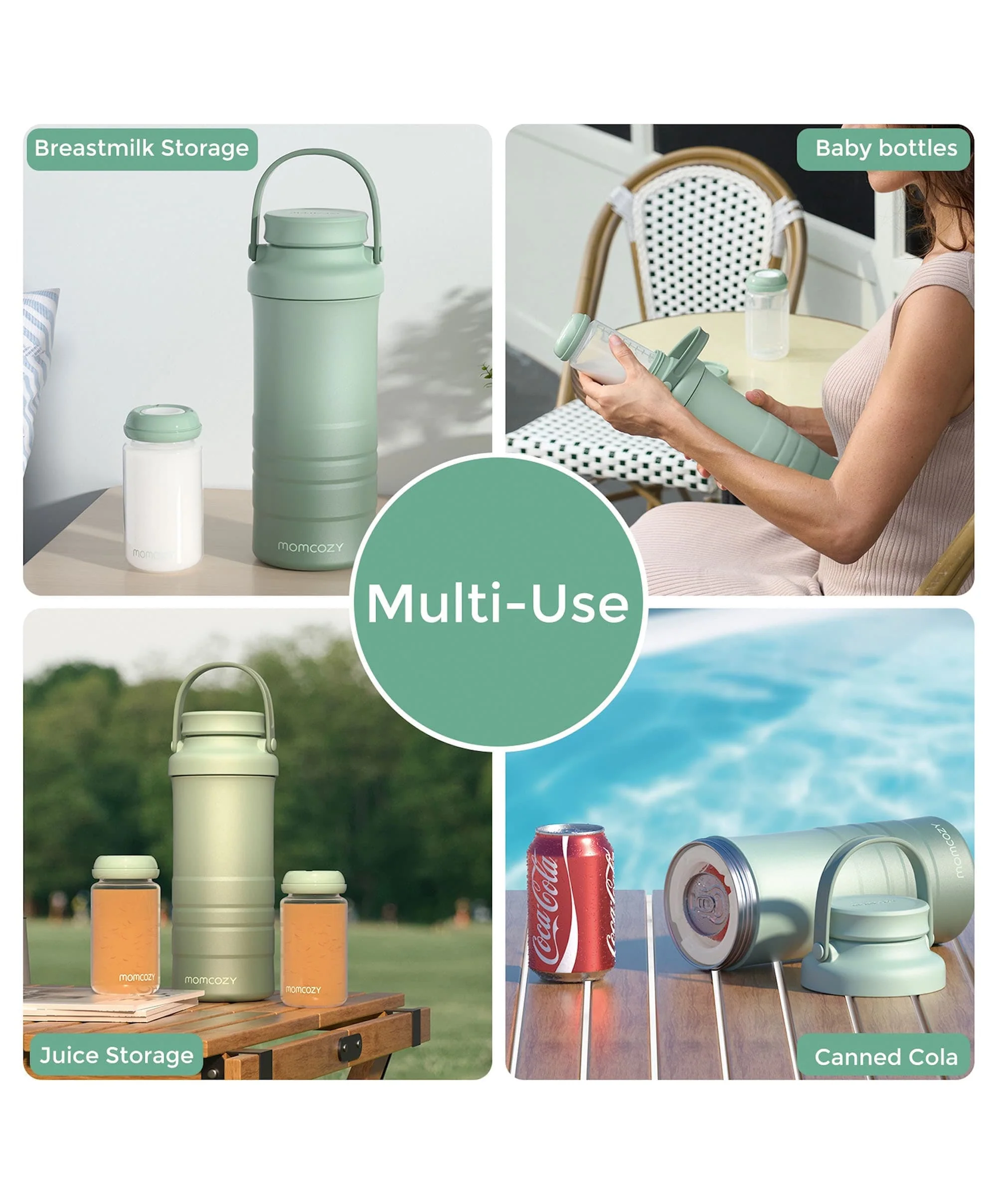 Momcozy Portable Breast Milk Cooler - Green - Image 6