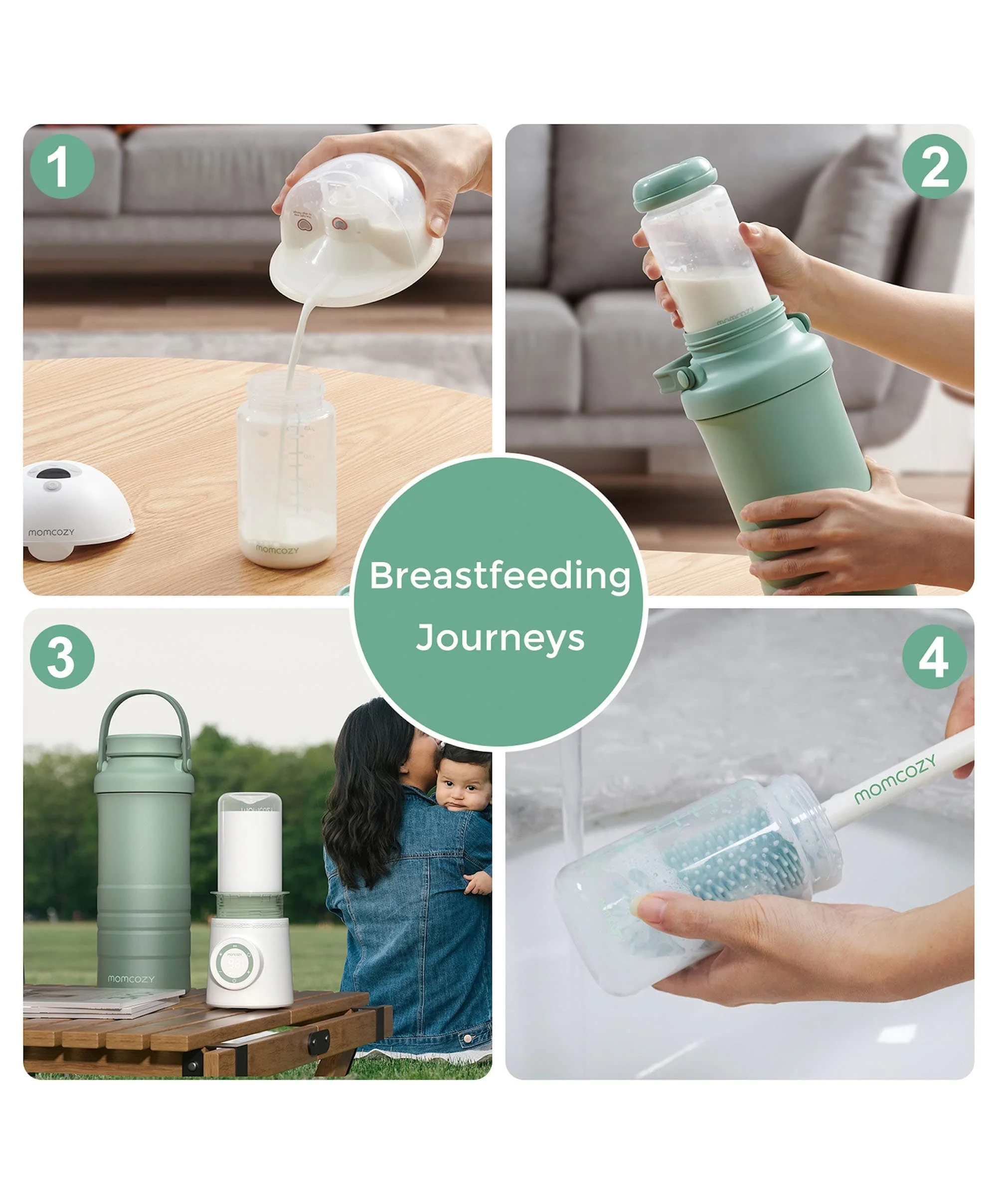 Momcozy Portable Breast Milk Cooler - Green - Image 7