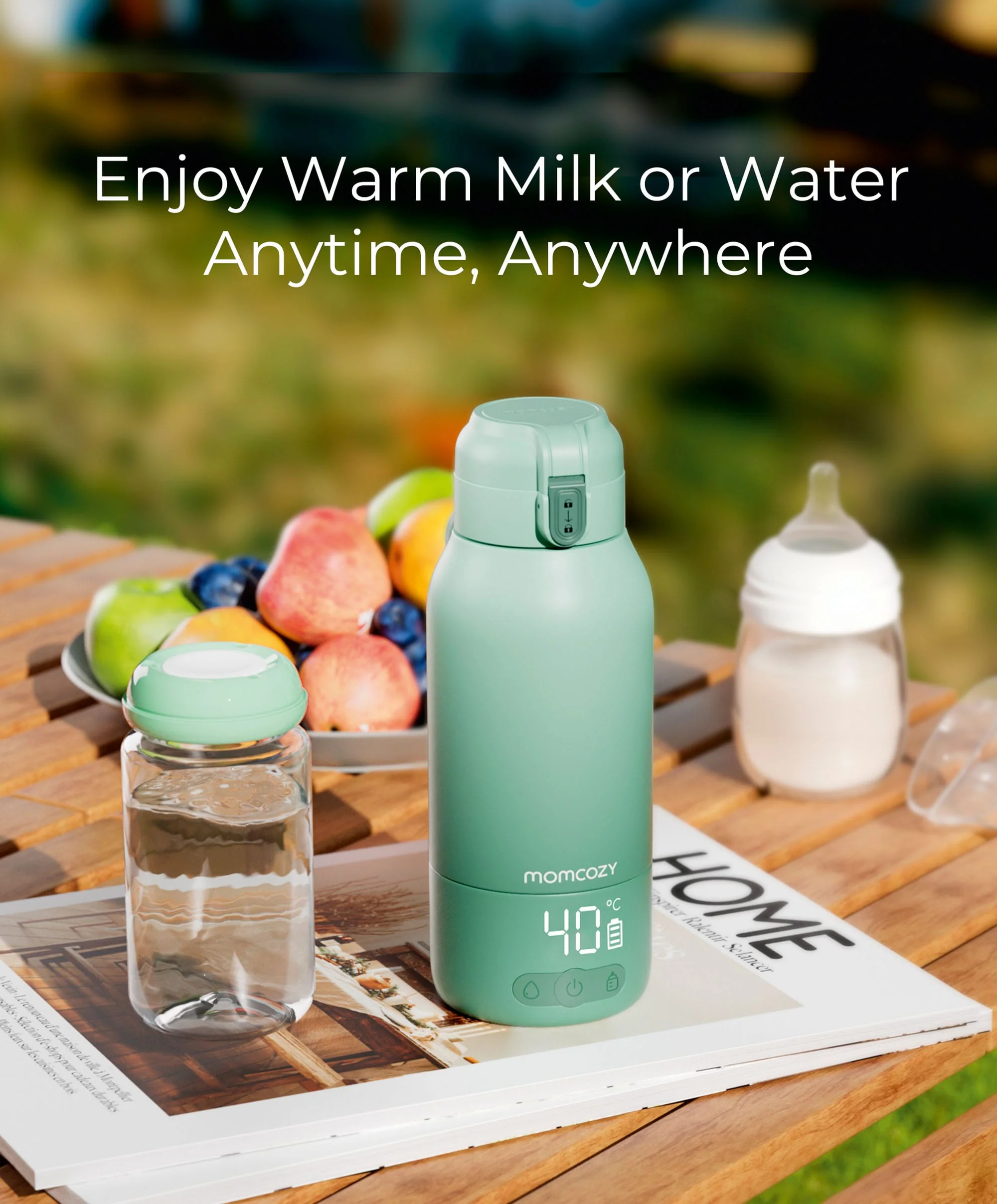 Momcozy Portable Milk Warmer for Travel - Green - Image 3