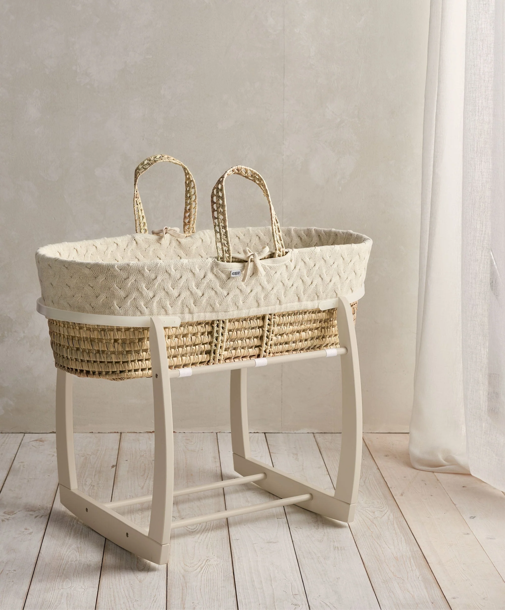Rocking Moses Basket Stand - Cashmere - Image 2