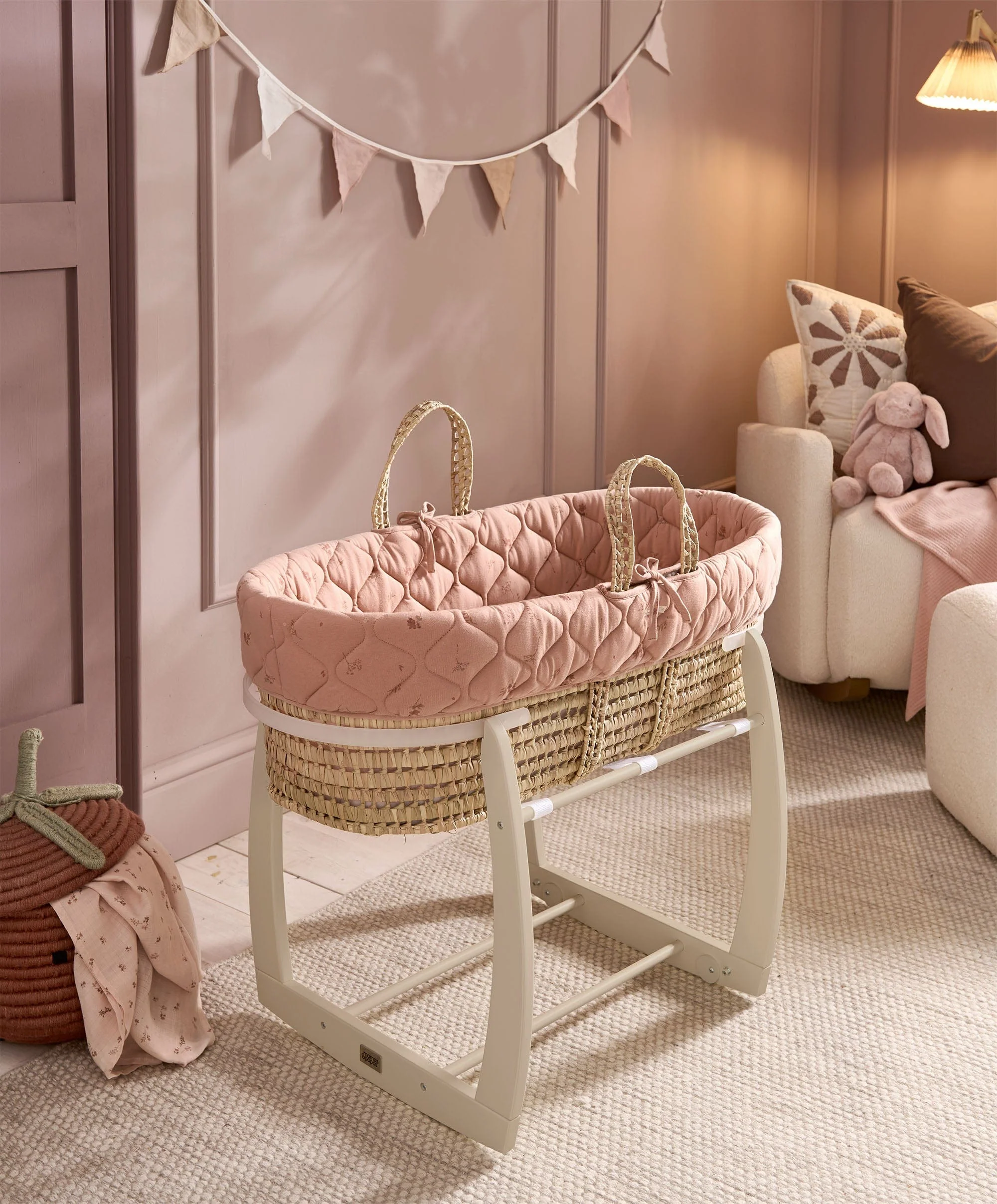 Rocking Moses Basket Stand - Cashmere - Image 3