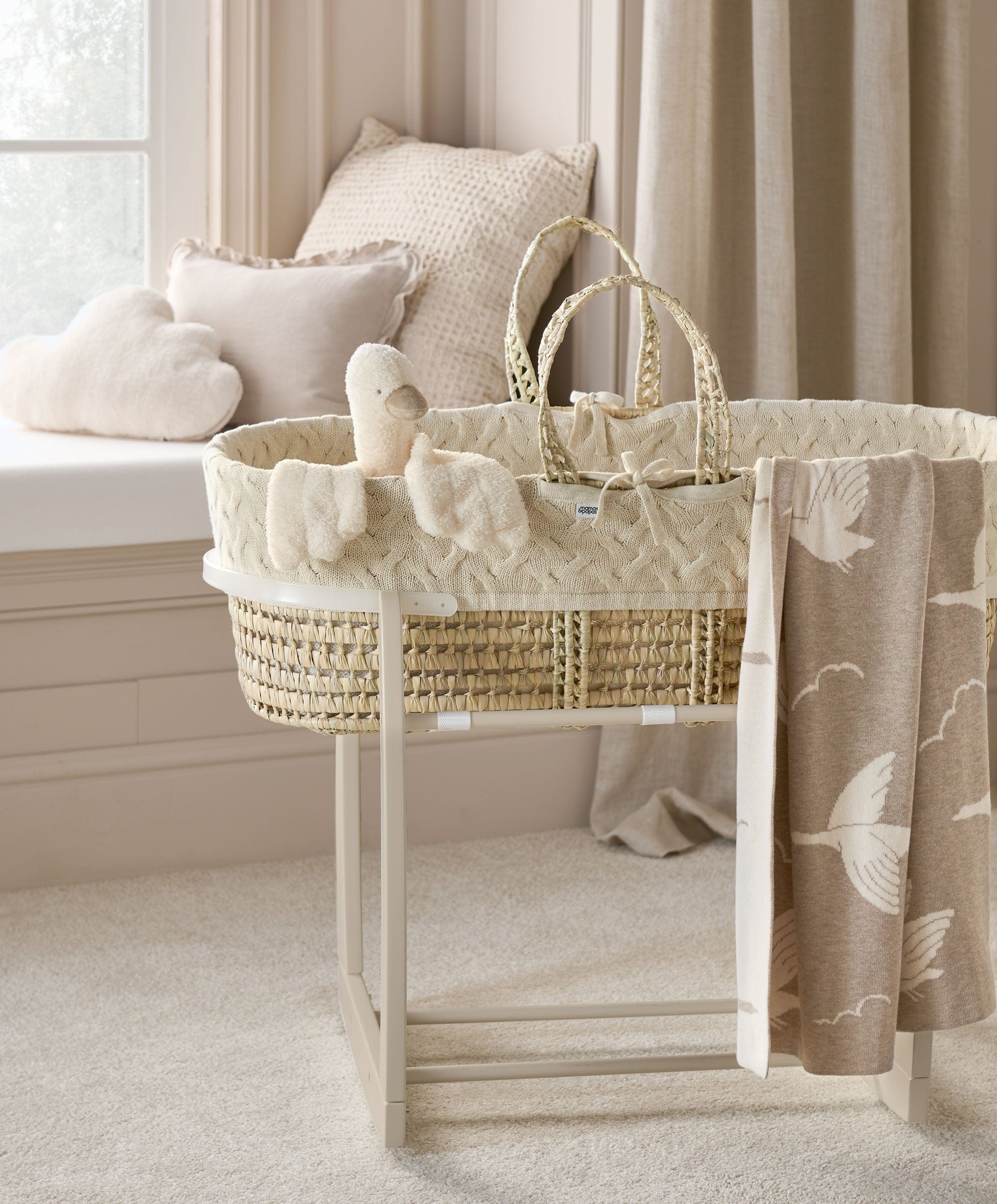 Rocking Moses Basket Stand - Cashmere - Image 4