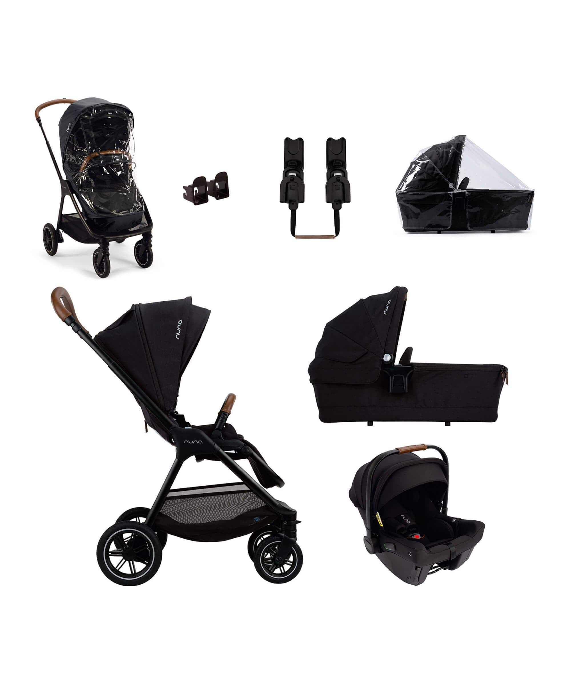 Nuna TRIV Next Pushchair 3 Piece Bundle inc. PIPA Urbn Car Seat - Caviar