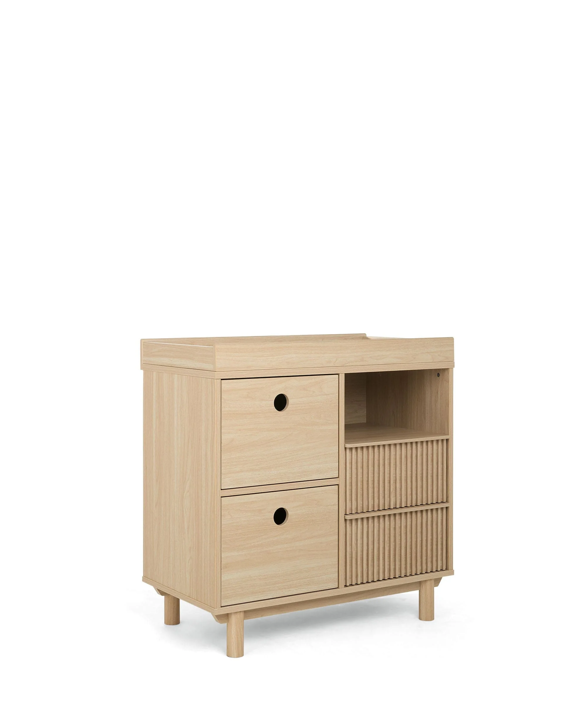 Oska Nursery Bundle With Lua Bedside Crib (6 Pieces) - Oak - Image 6