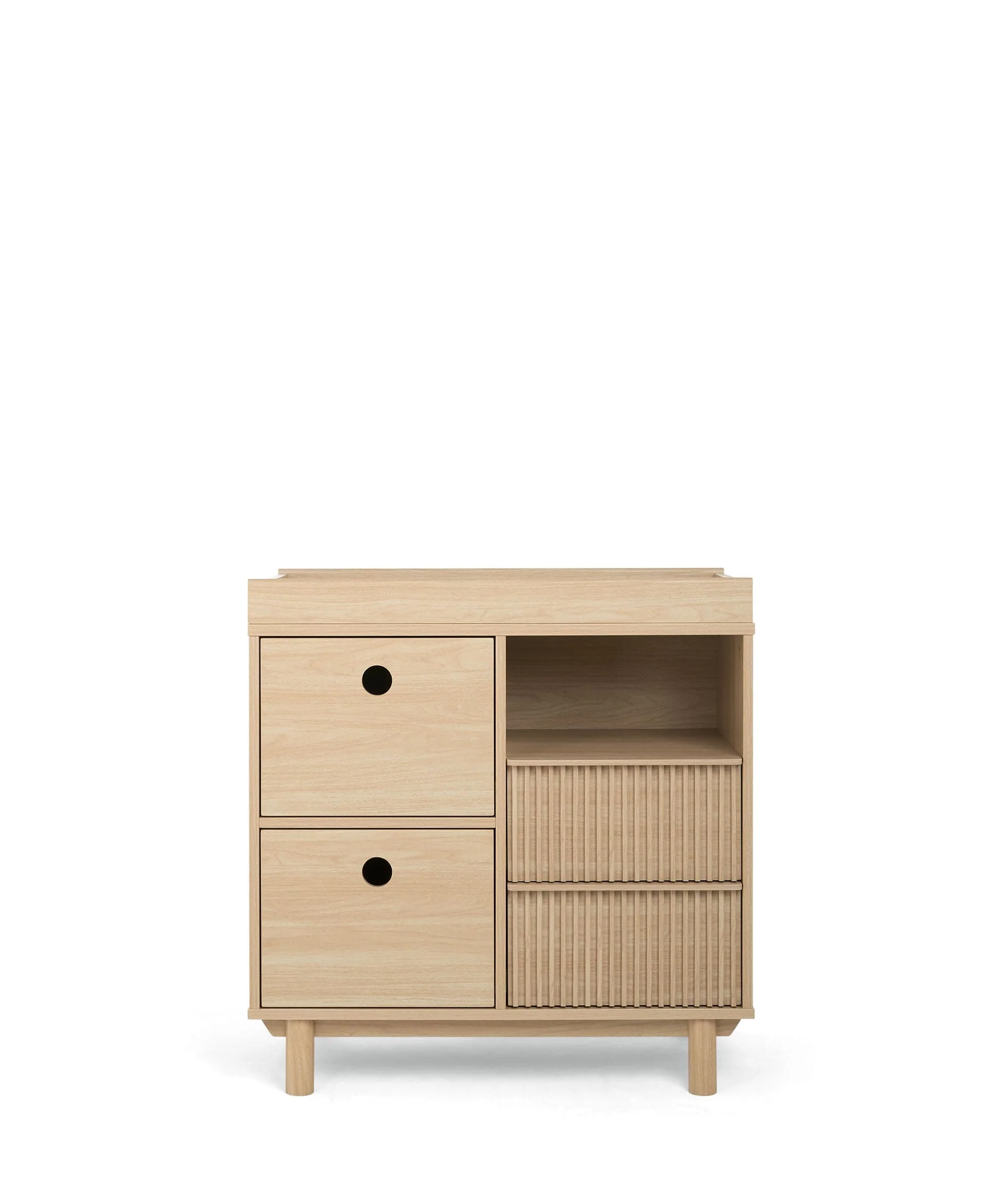 Oska Nursery Bundle With Lua Bedside Crib (6 Pieces) - Oak - Image 7