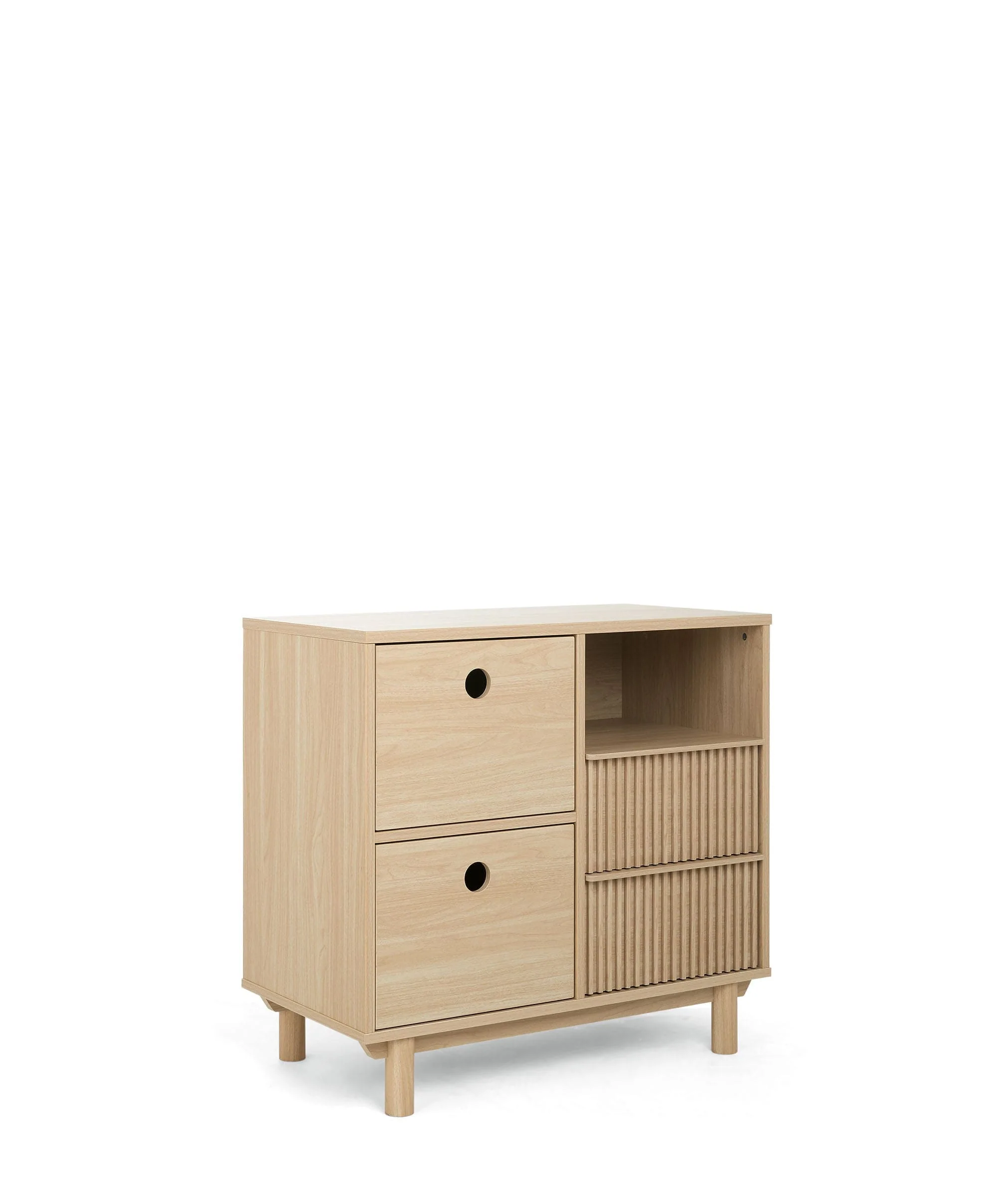 Oska Nursery Bundle With Lua Bedside Crib (6 Pieces) - Oak - Image 8