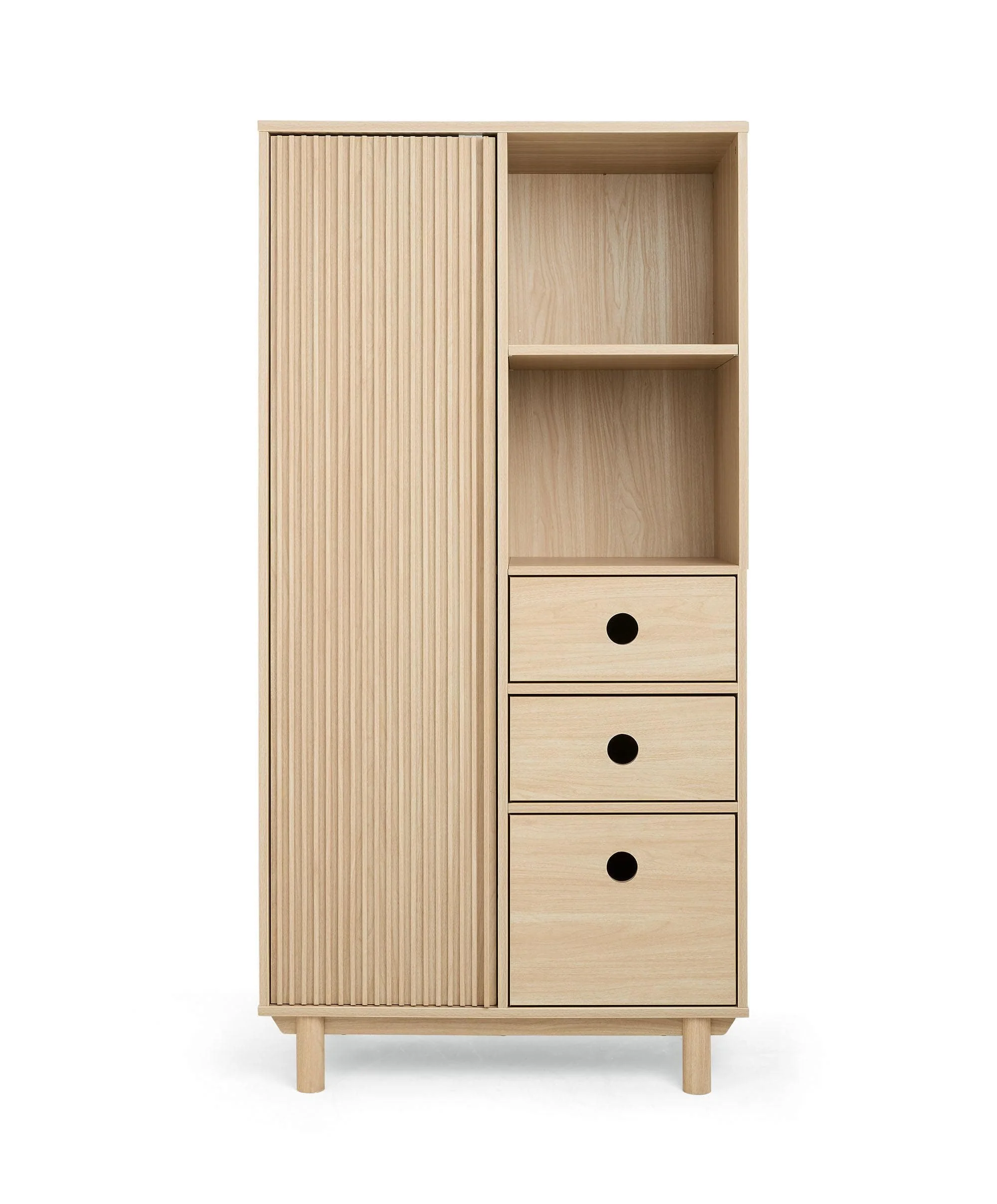 Oska Nursery Bundle With Wide Dresser Changer & Lua Bedside Crib (6 Pieces) - Oak - Image 10
