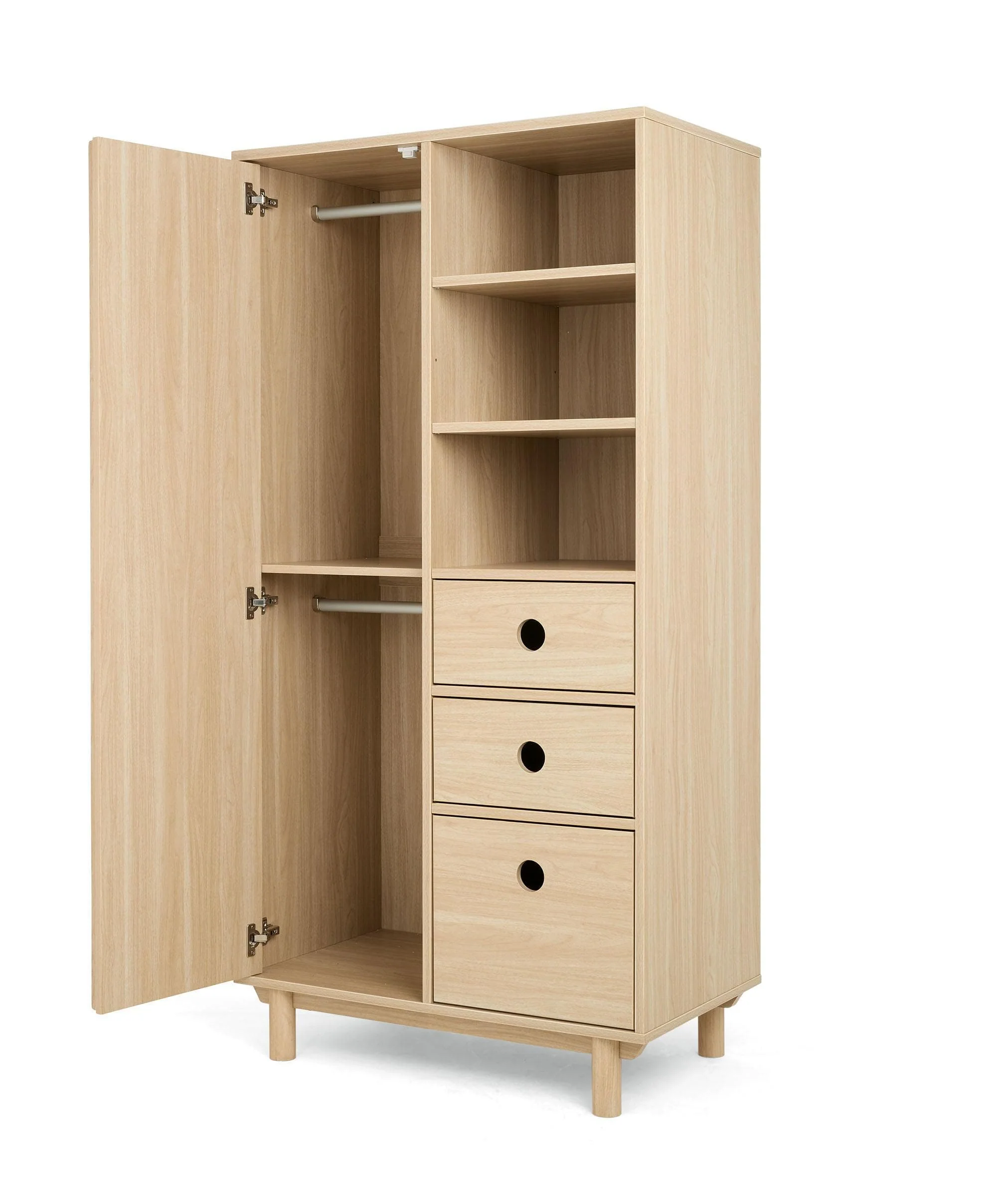 Oska Nursery Bundle With Wide Dresser Changer & Lua Bedside Crib (6 Pieces) - Oak - Image 11