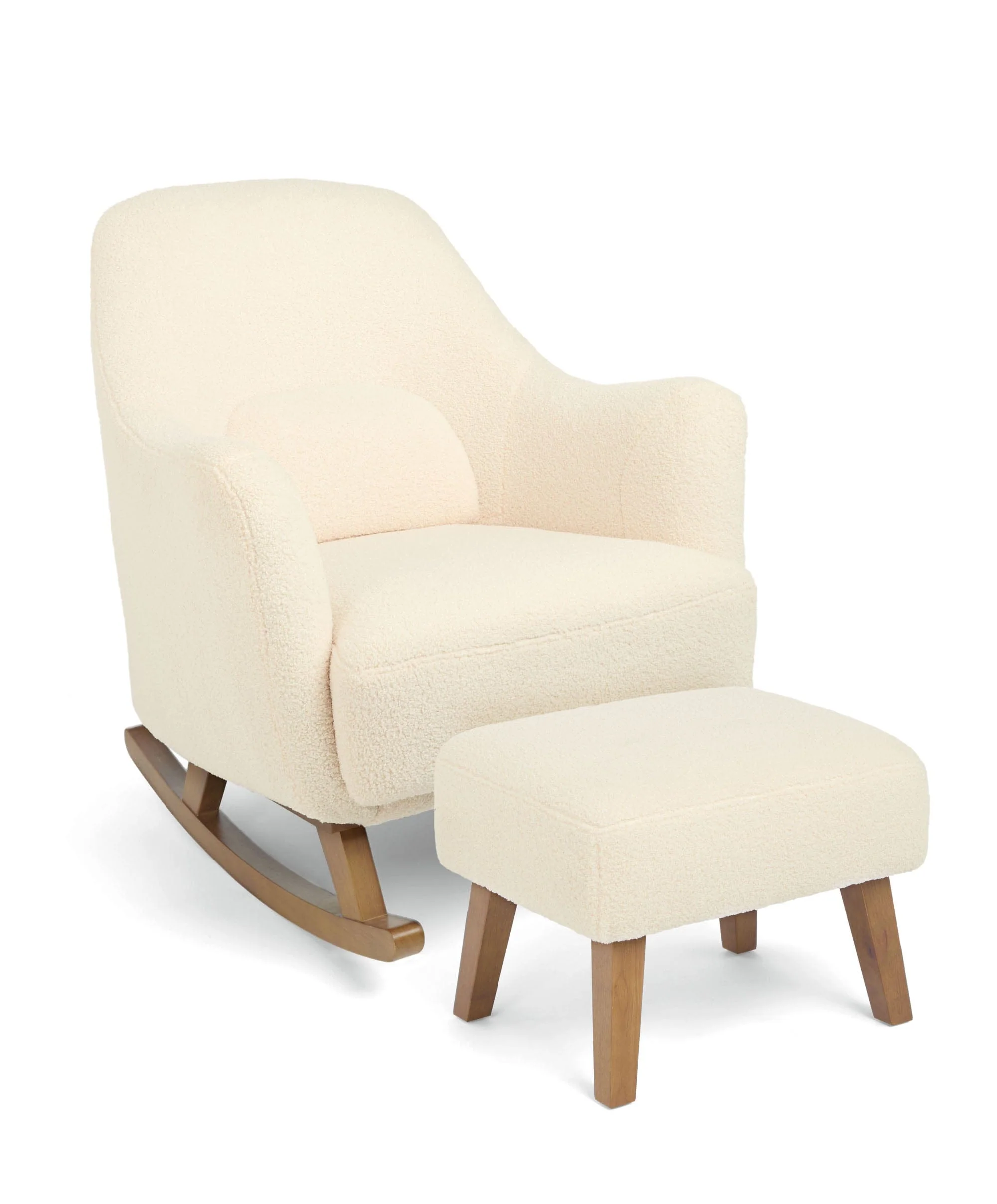 Penrose Nursing Chair & Stool - Off White Boucle - Image 2
