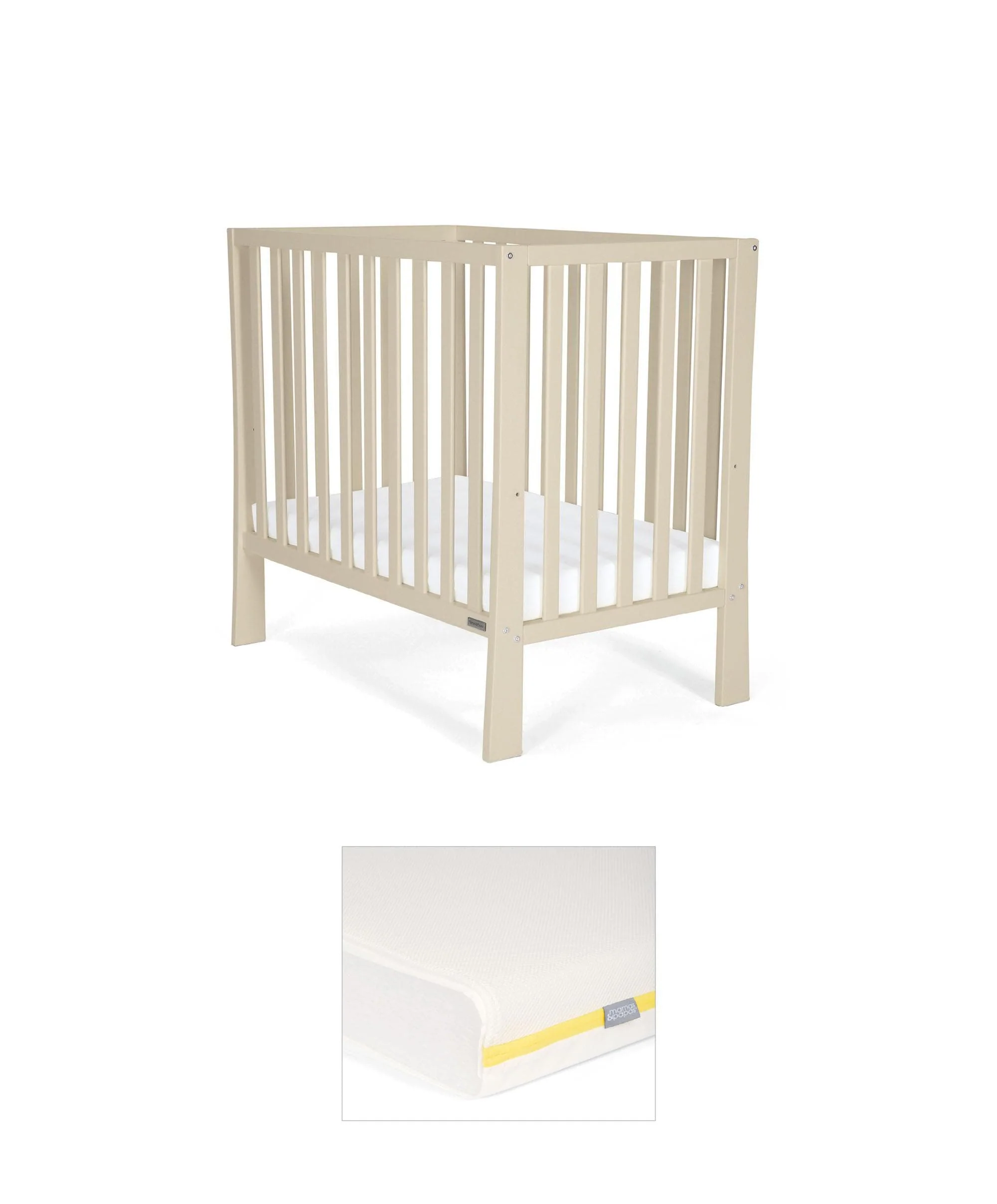 Petite Cot Bundle with Essential Airflow Fibre Mattress - Cashmere