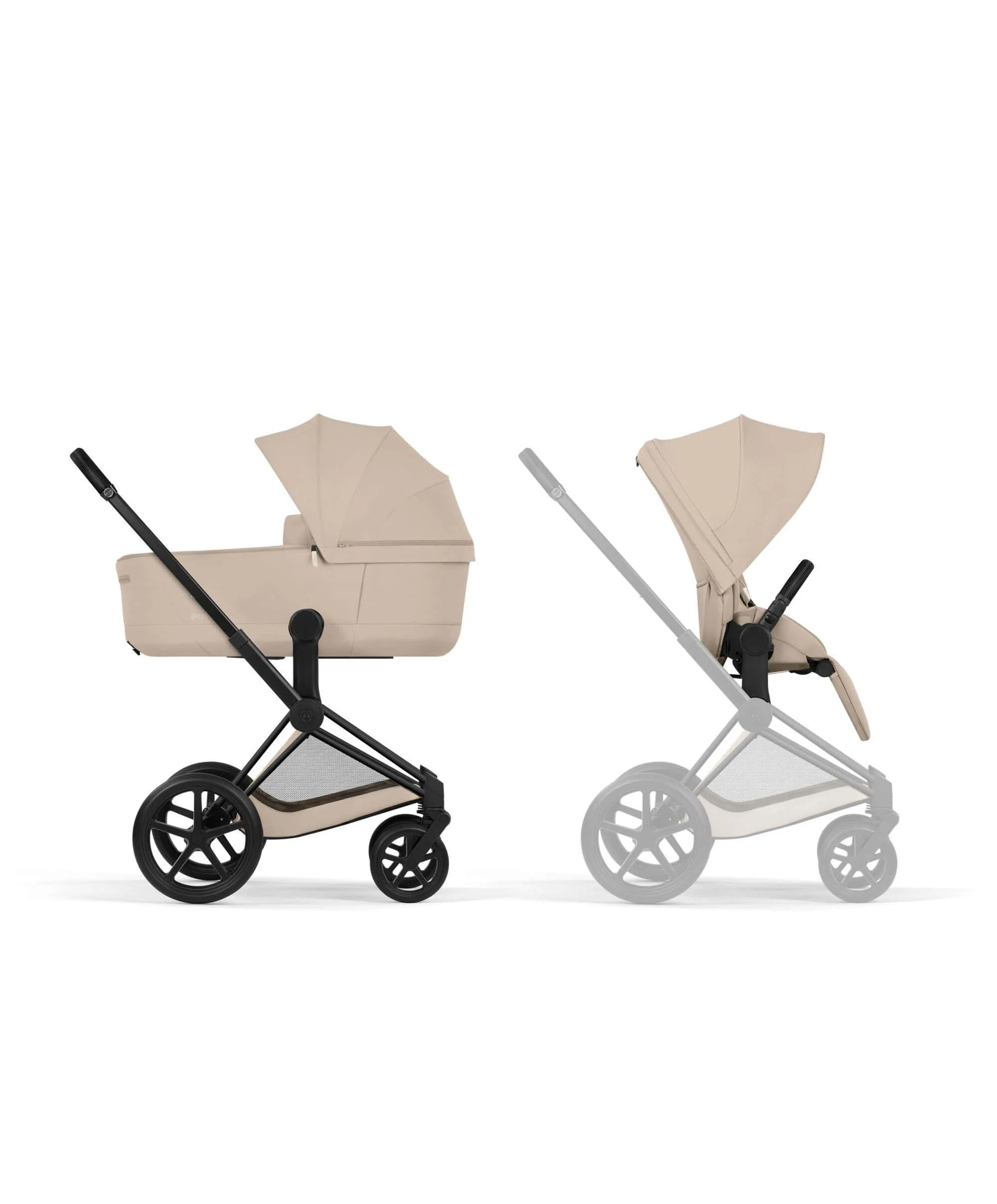 Cybex Priam Ultimate Pushchair Bundle With Cybex Cloud T Plus - Black/Cozy Beige - Image 7