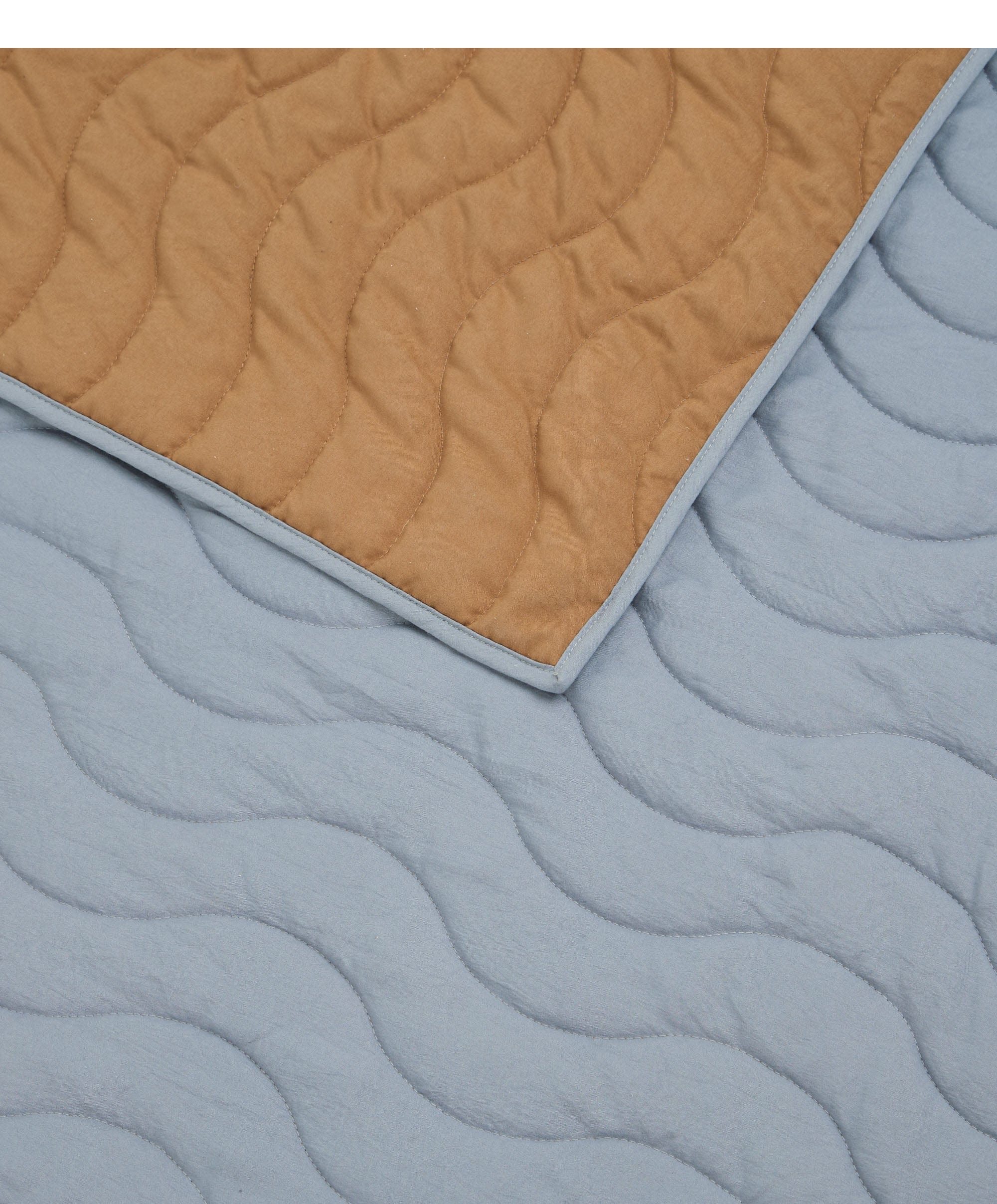 Quilt (3 Tog) - Blue Mustard Wave - Image 4