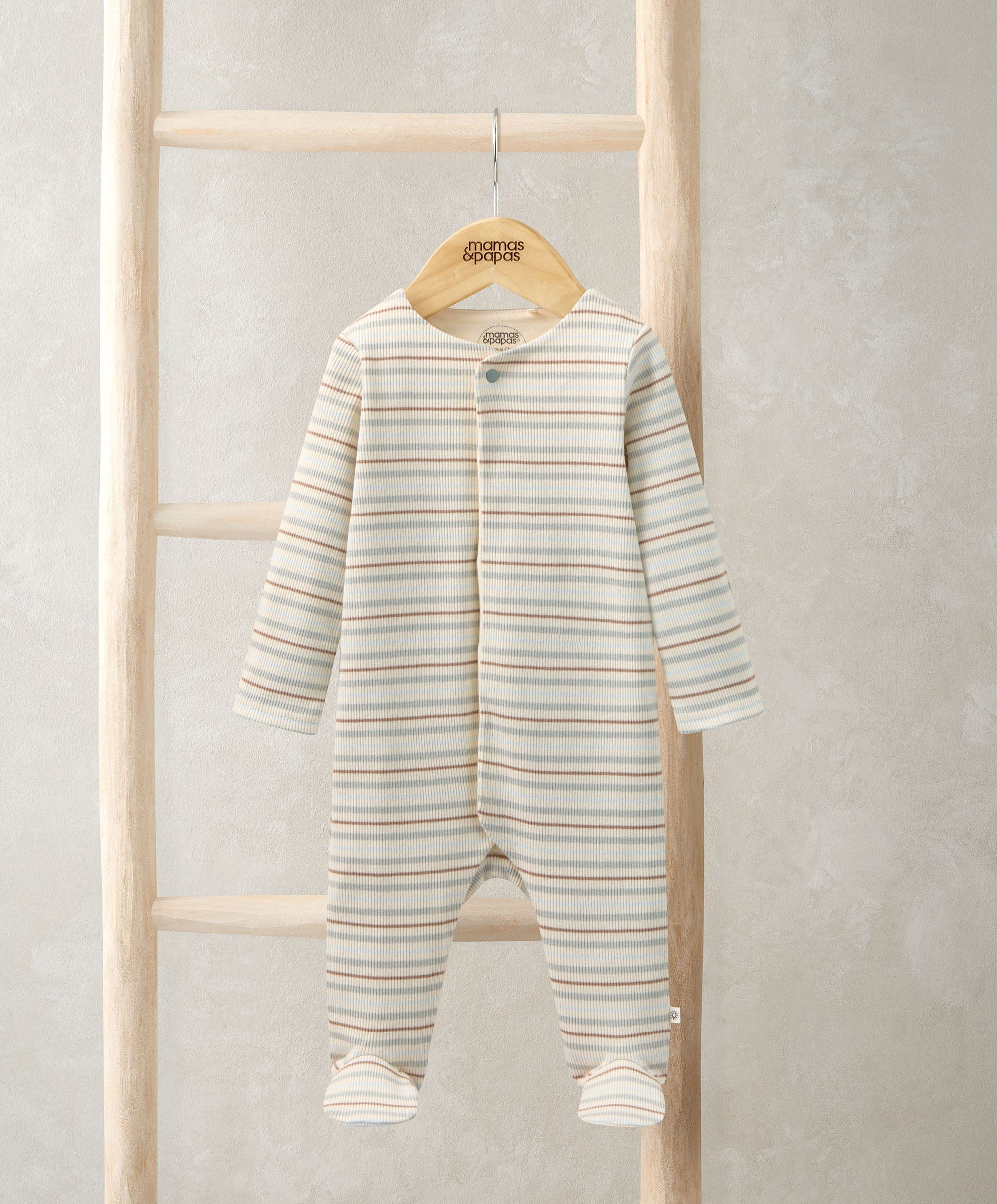 Ribbed Stripe Sleepsuit