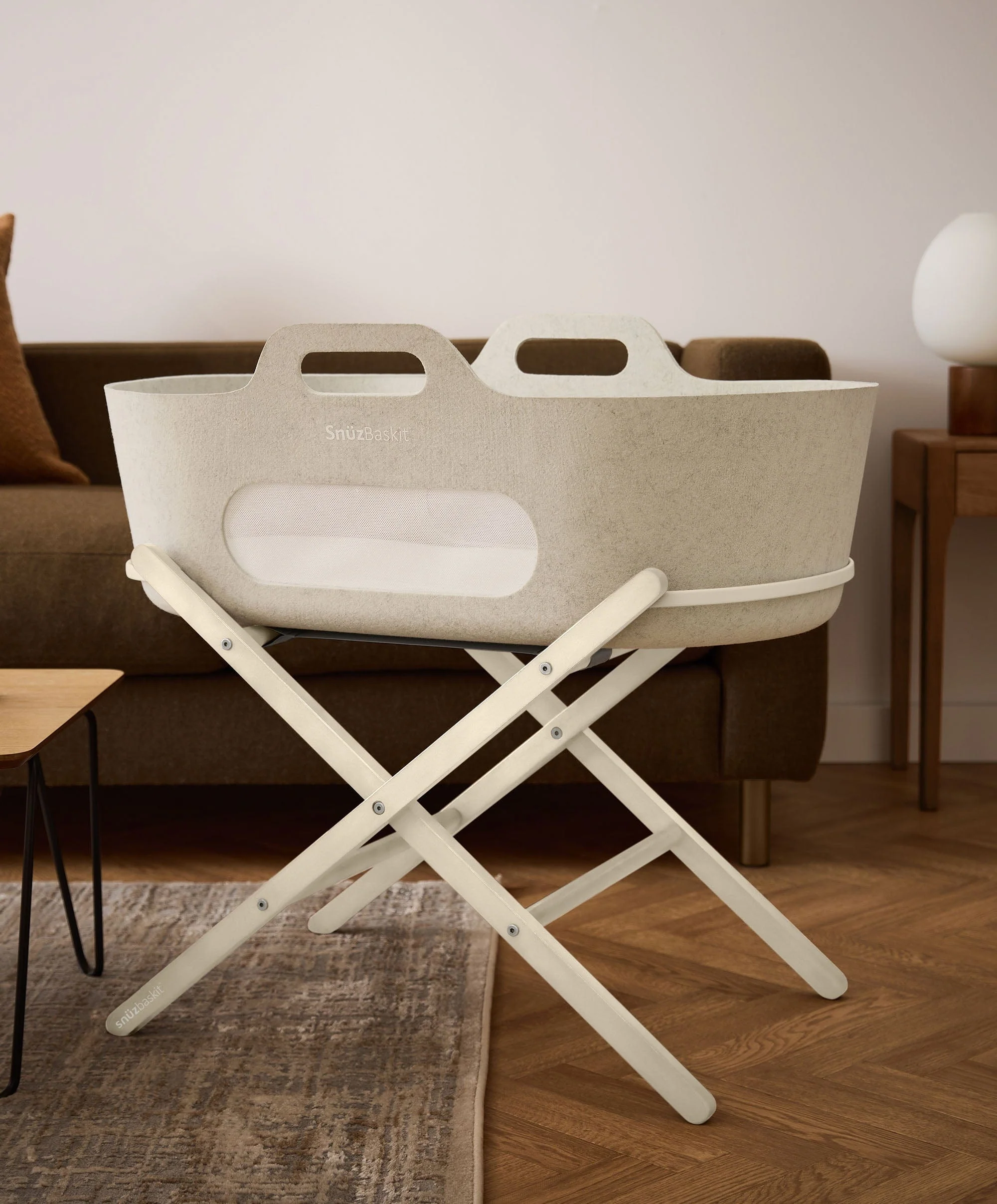 SnuzBaskit Moses Basket & Stand - Barley/Cashmere - Image 3