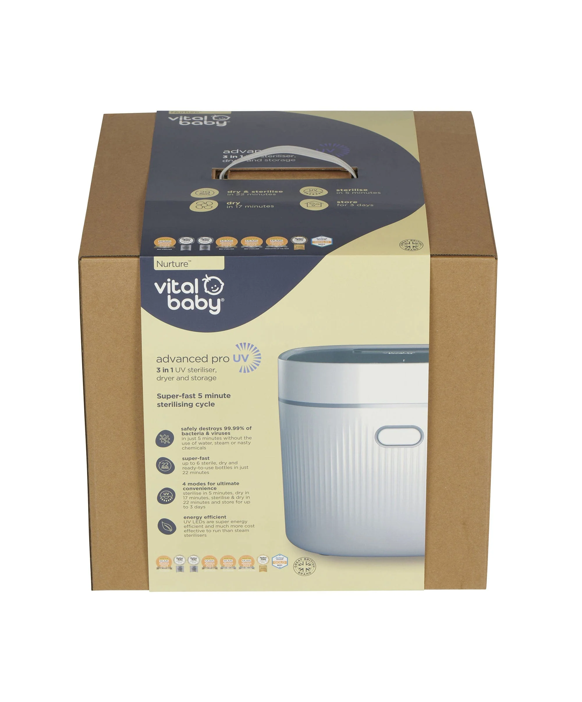 Vital Baby Nurture Advanced Pro UV Steriliser & Dryer, 3rd gen – Arctic White - Image 8