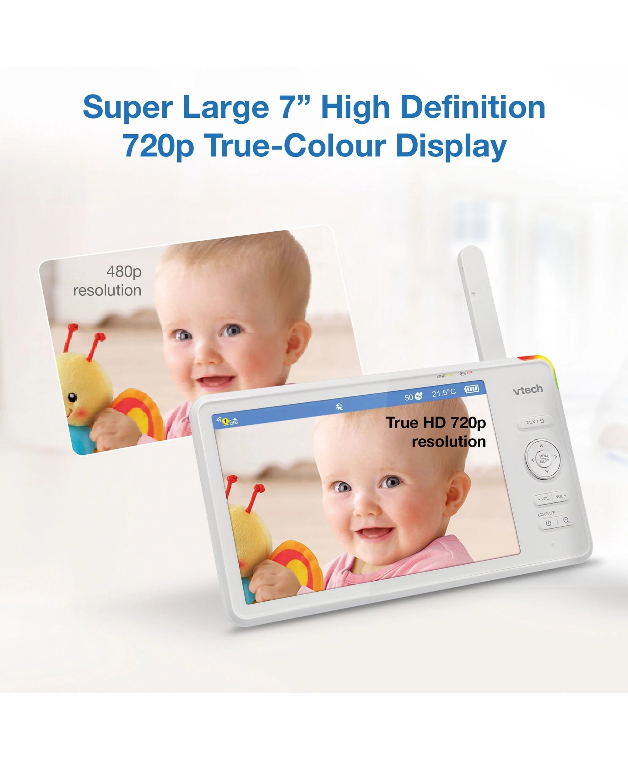 VTech RM7787HD 7inch Over-The-Cot Smart Monitor - Image 9