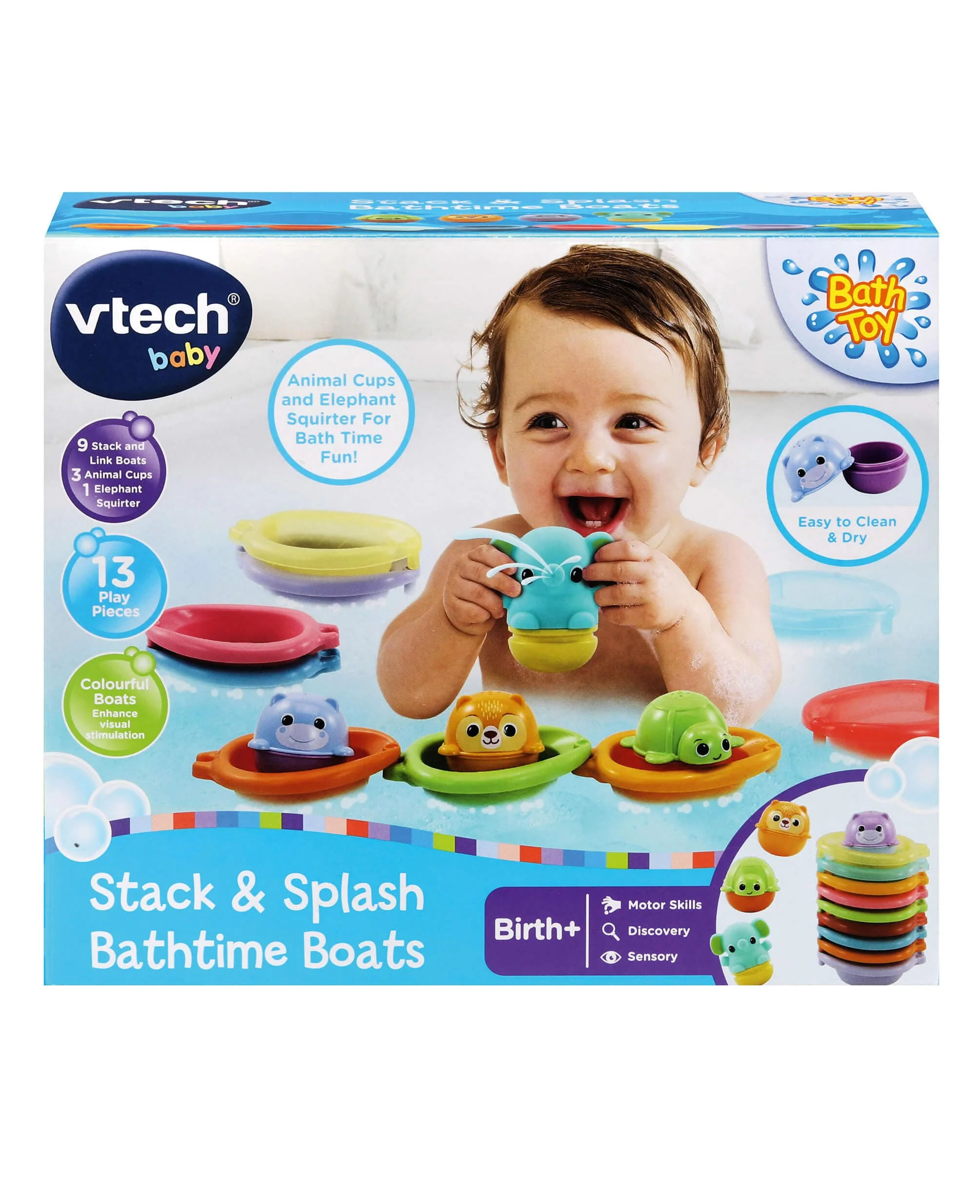 VTech Stack & Splash Bathtime Boats Toys - Image 2