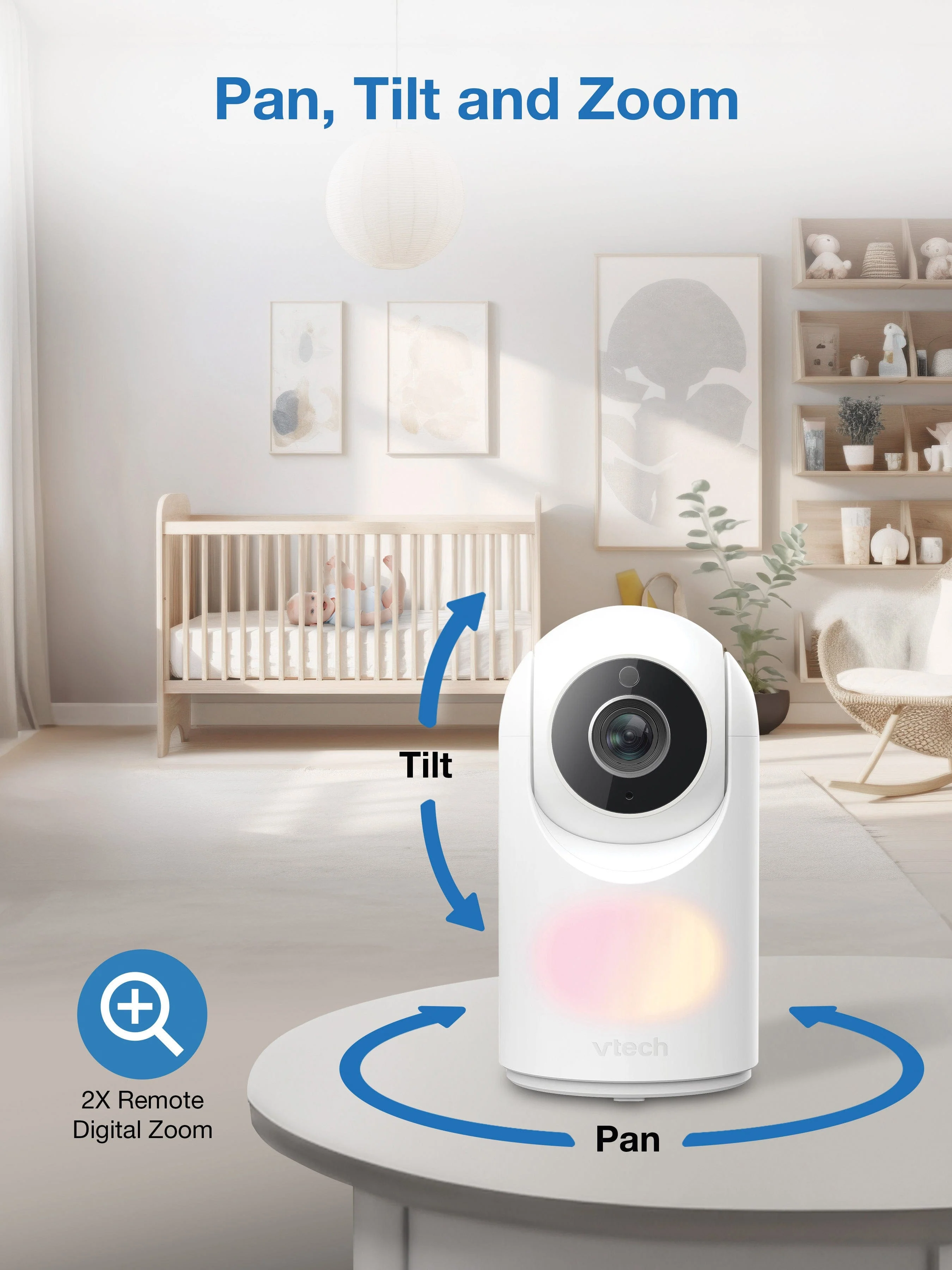 VTech VM5467 5inch Pan & Tilt Video Monitor with Night Light - Image 6