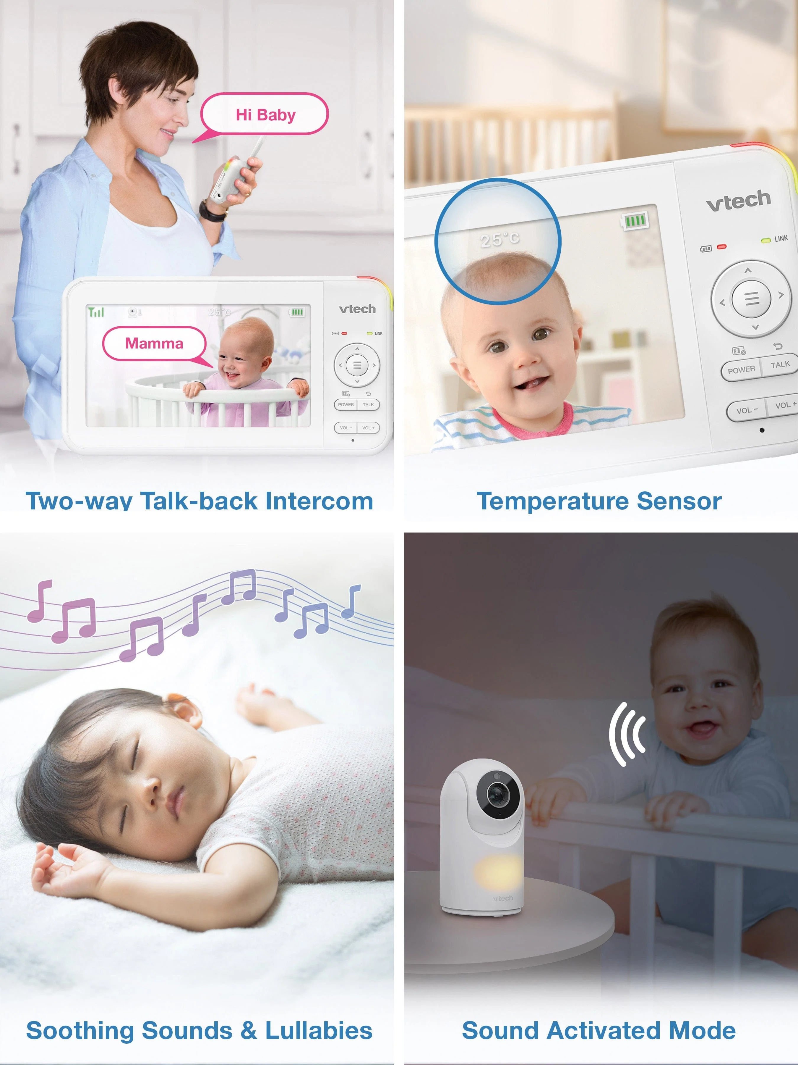 VTech VM5467 5inch Pan & Tilt Video Monitor with Night Light - Image 8