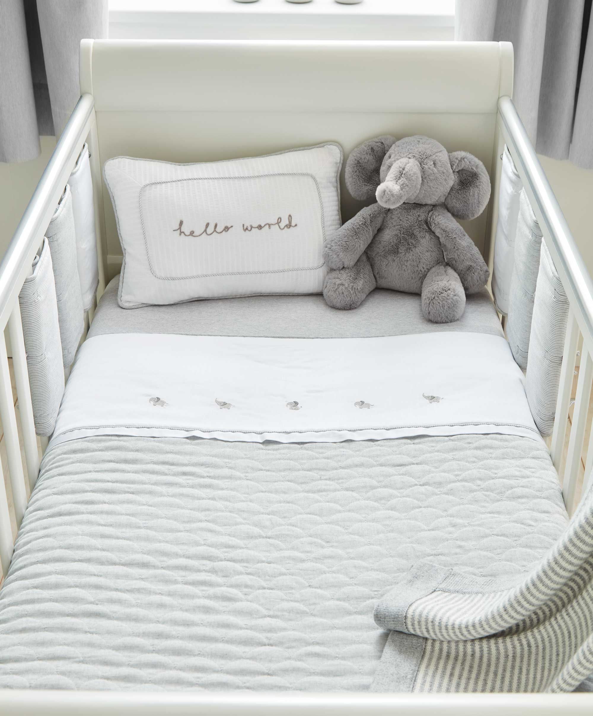 Grey Quilt (2.5 Tog) - Welcome to the World Elephant - Image 8